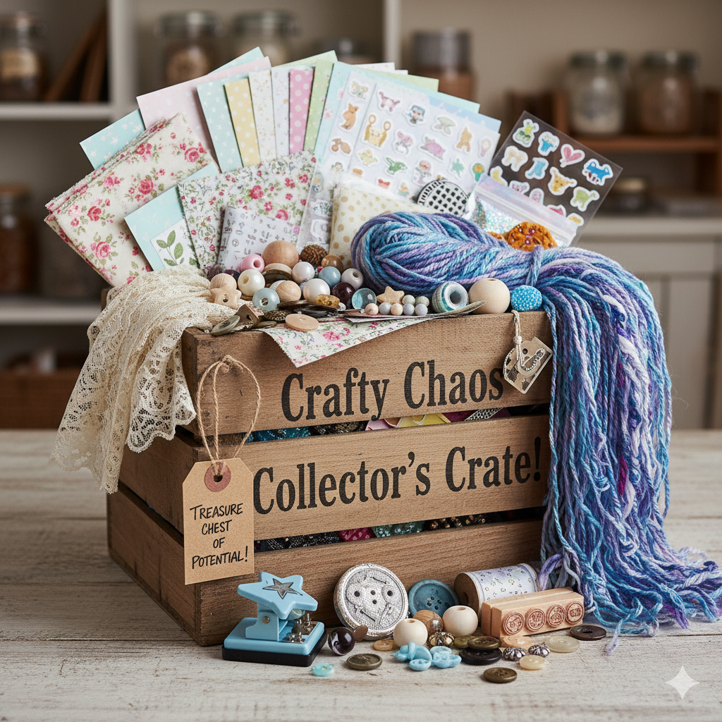 The Crafty Chaos Collector's Crate! ✨ A Mystery Box of Creative Wonders & Supplies! FREE SHIP!