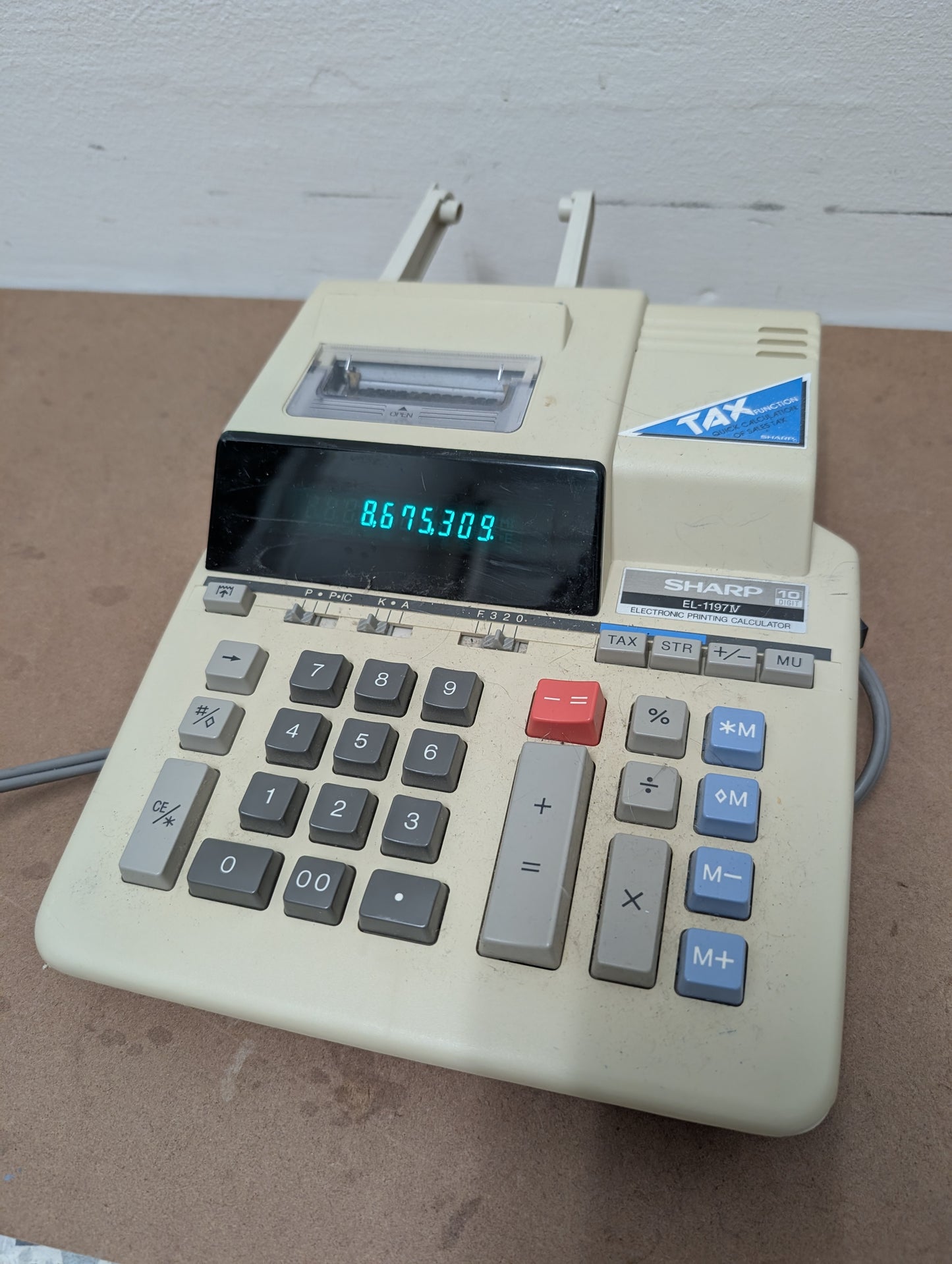 Vintage Sharp EL-1197 IV Heavy Duty Printing Calculator 10 Digits -Tested Works