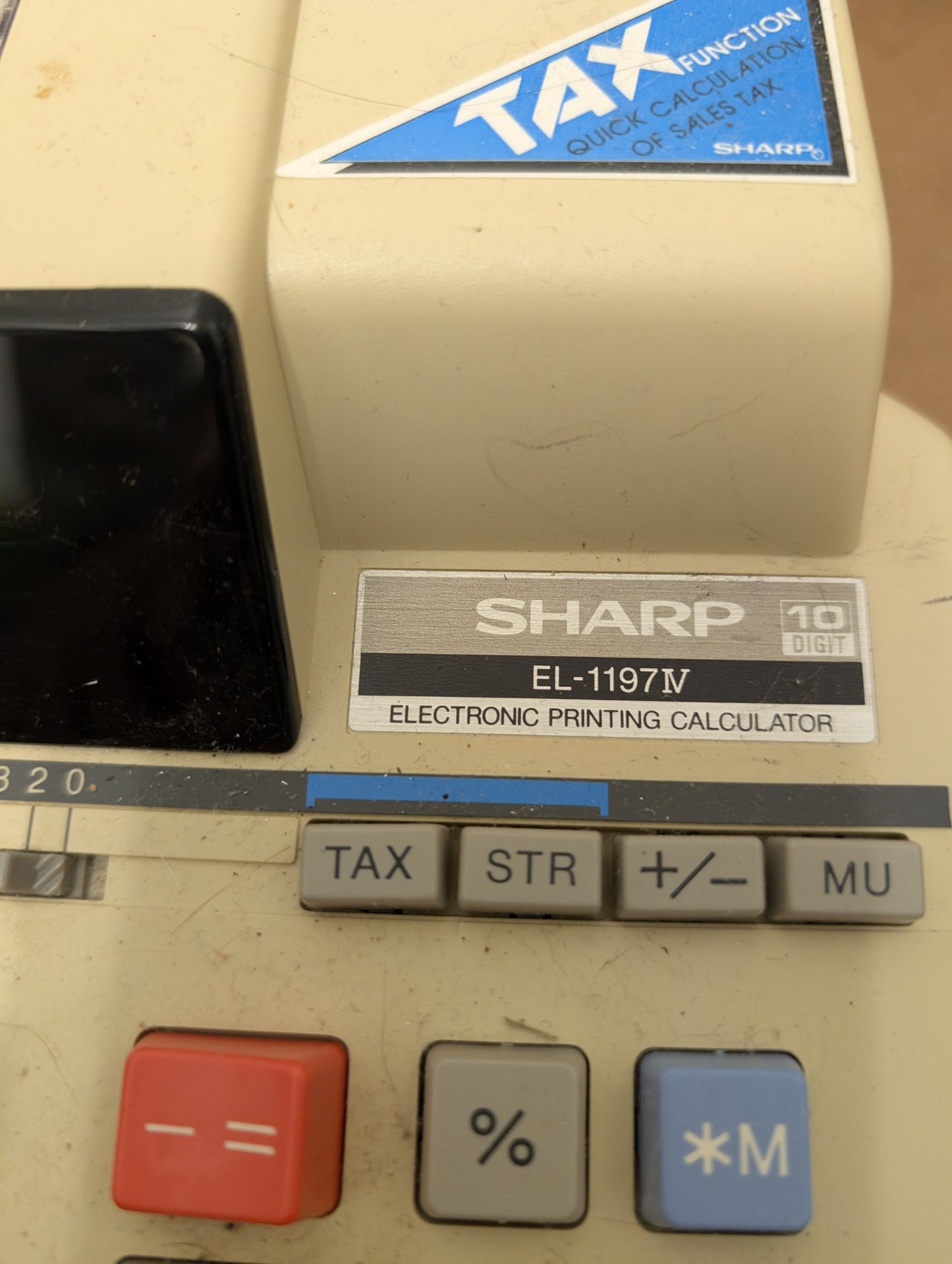 Vintage Sharp EL-1197 IV Heavy Duty Printing Calculator 10 Digits -Tested Works