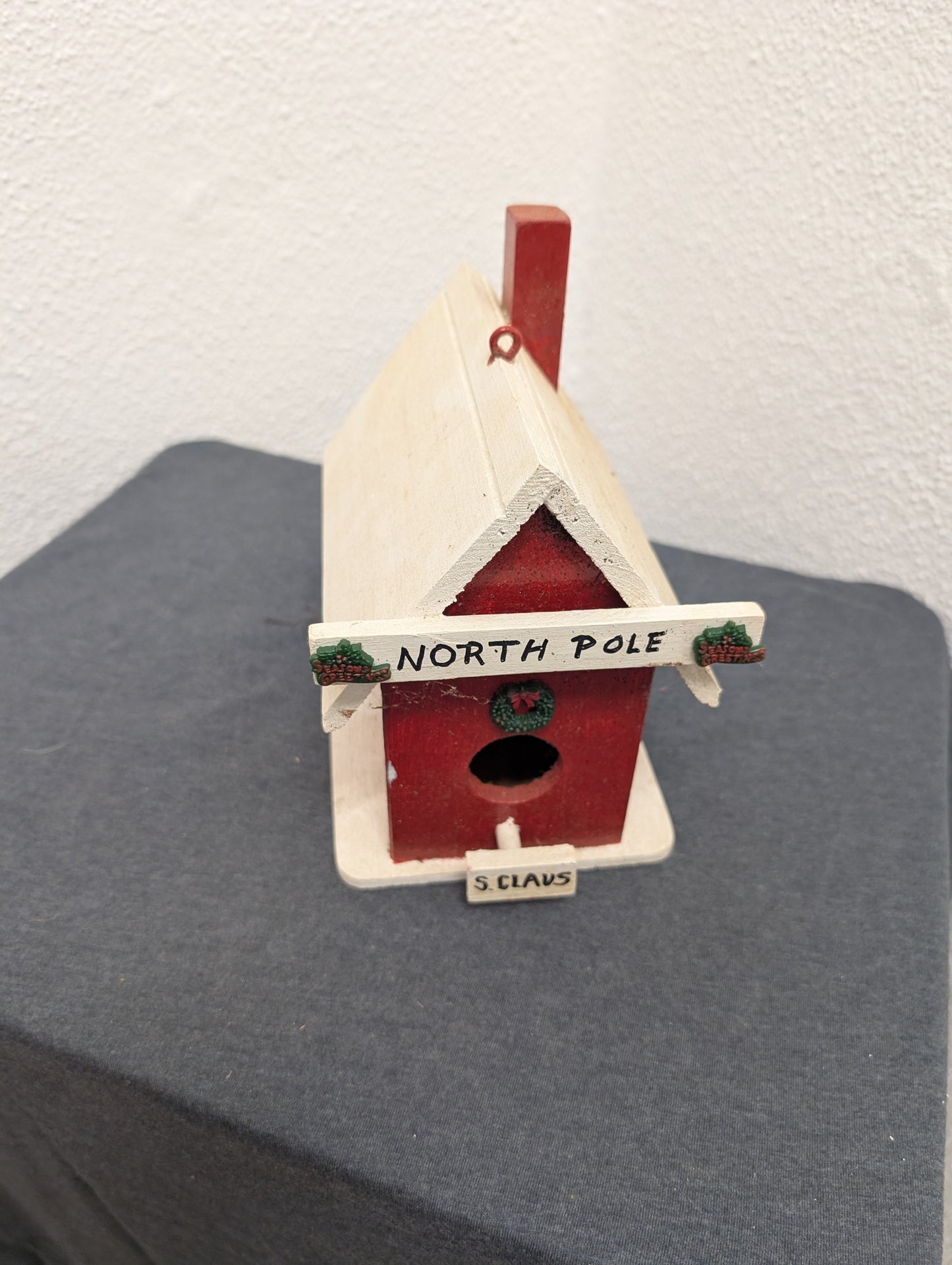 Vintage handcrafted North Pole birdhouse