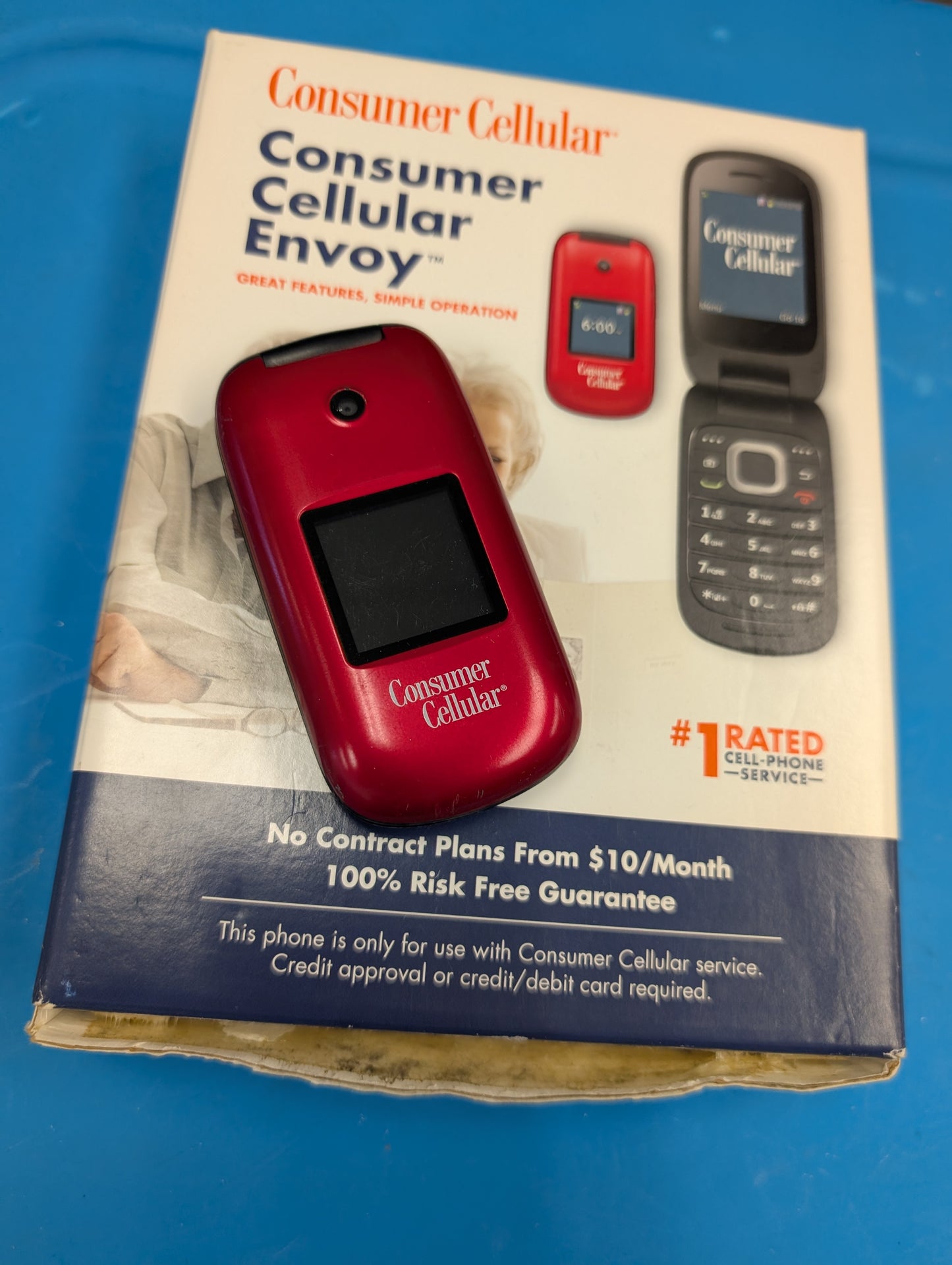 Consumer Cellular Huawei U3900 Flip Phone with original box
