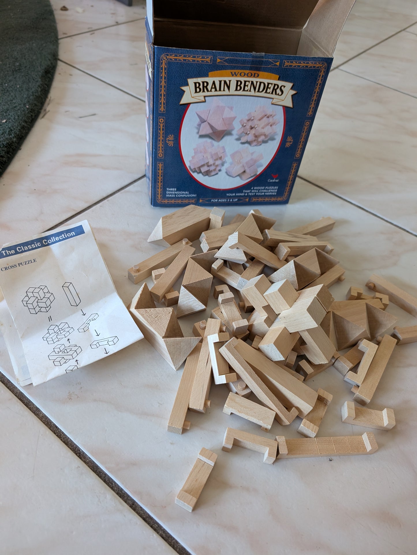 Cardinal Wood Brain Benders 3-D Puzzles