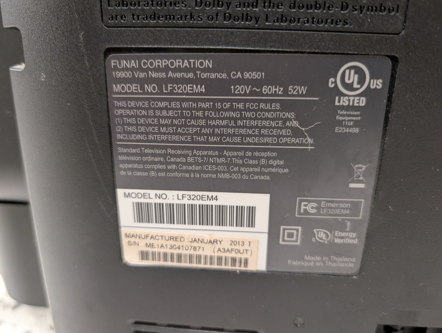 Emerson FUNAI LF320FX4F (P06017616) 32" HD LED TV