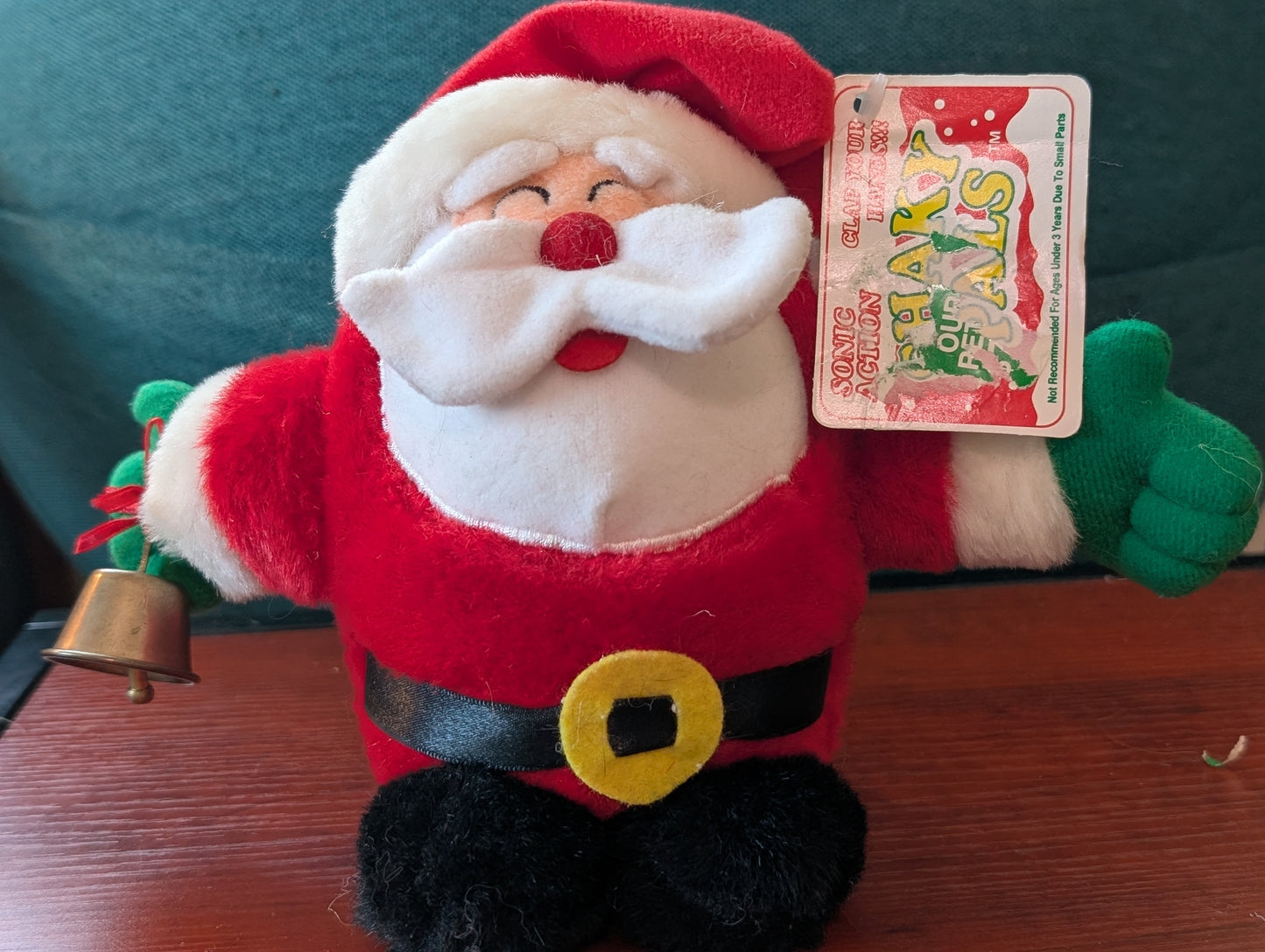 Vintage Sonic Action Shaky Santa Radio Shack Dancing Rings Bell Talks Christmas