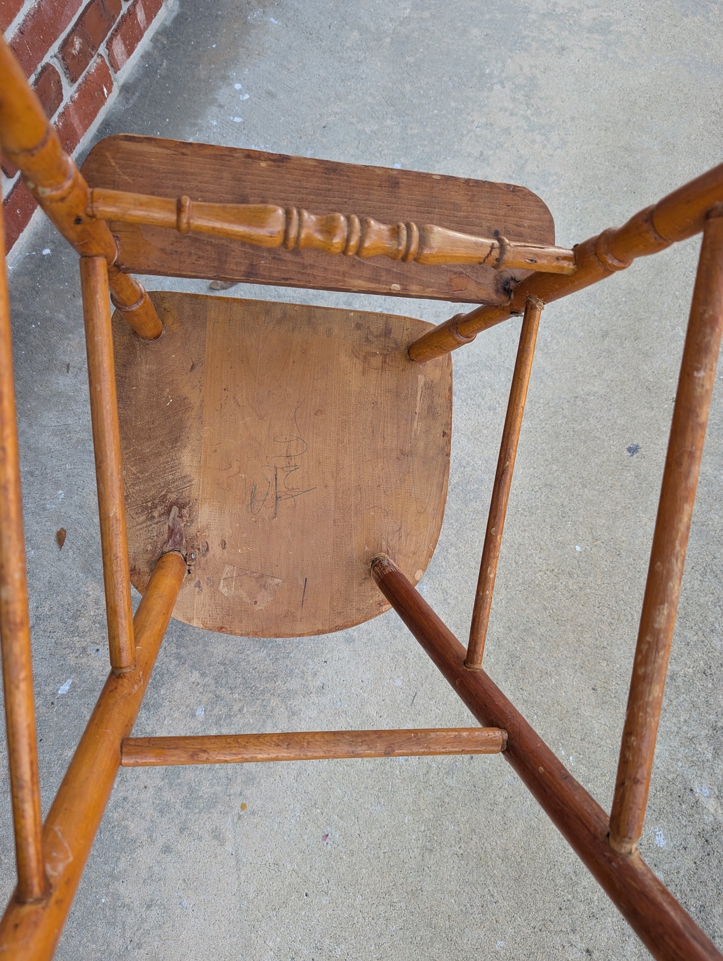 Vintage wooden high chair for kids