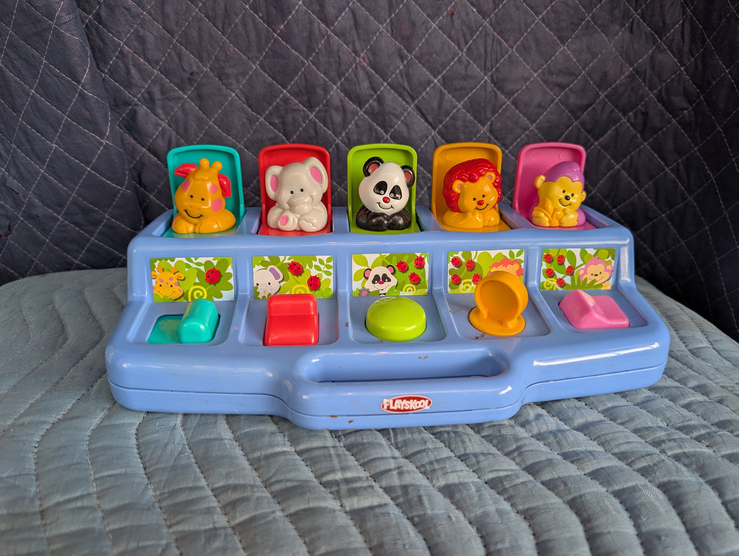Vintage 1995 Playskool Busy Basics Poppin' Pals Pop Up Jungle Animals #06205