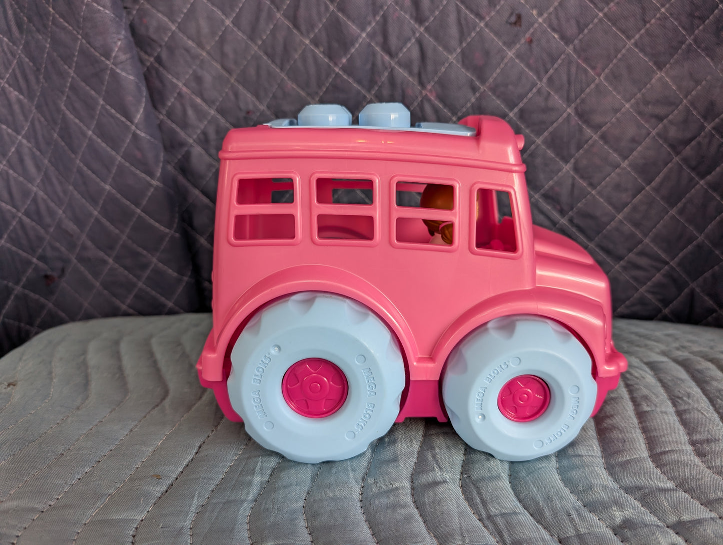 Fisher Price Little People Mattel 2010 Block Pink Bus/ Van Vehicle SUV