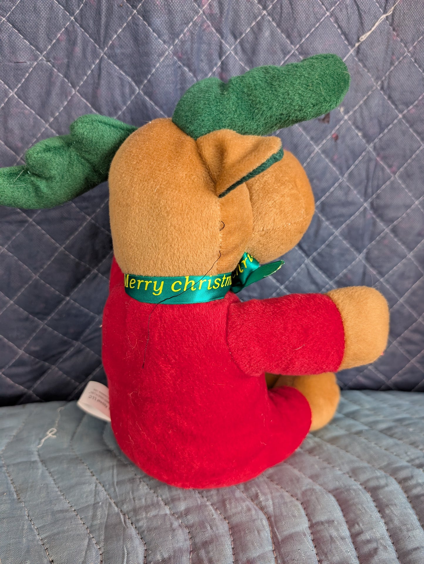 Carters Reindeer Plush Christmas Prestige Toy Lovey Rattle Stuffed Terry Cloth