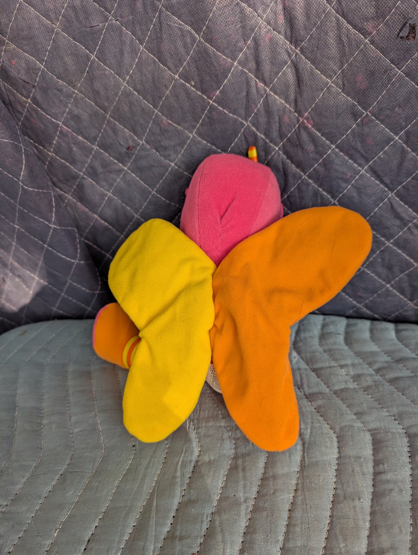 Hong Kong City Toys Butterfly Baby Doll Pink Orange Yellow 11" Plush Stuffed