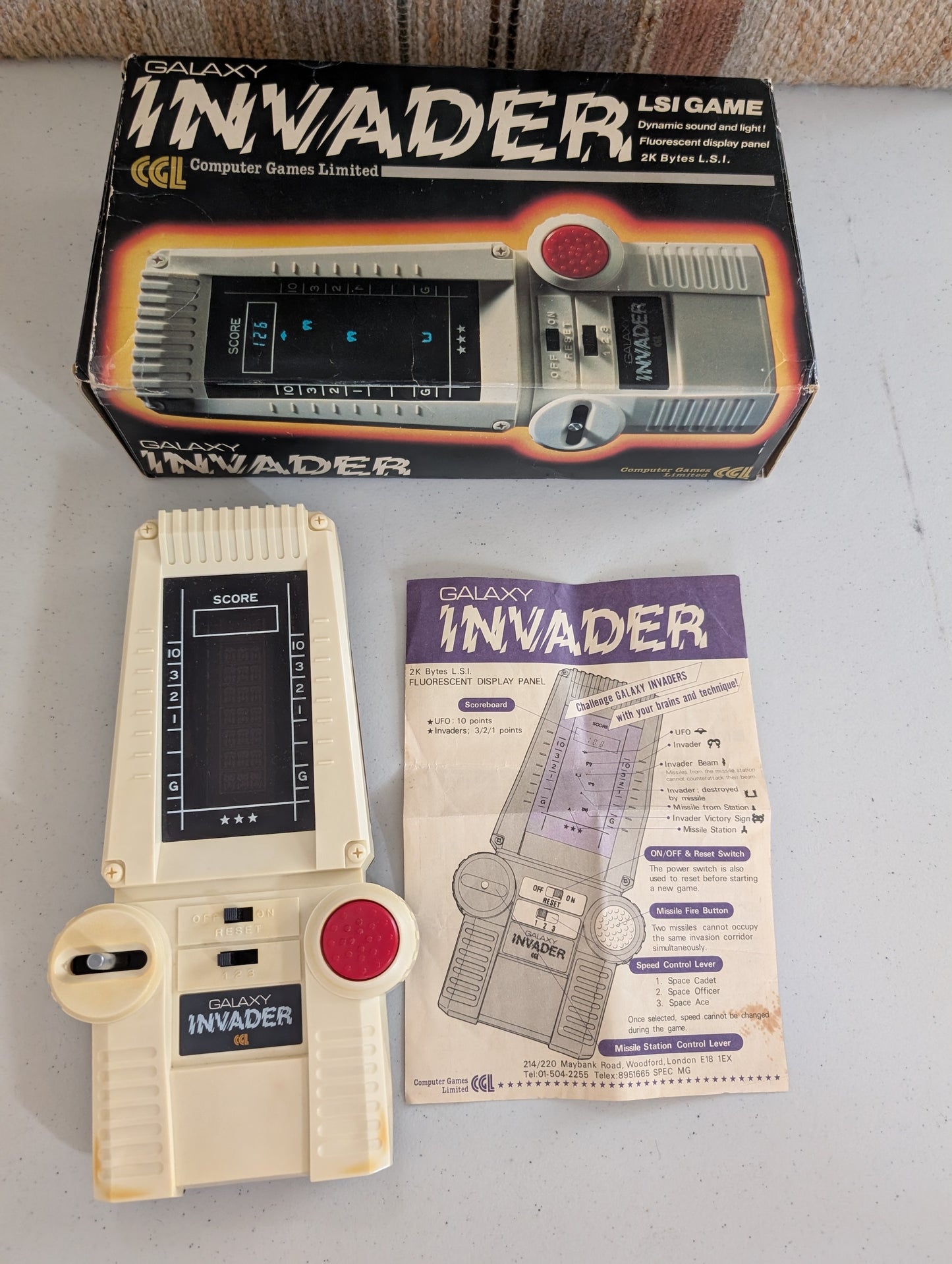 CGL Galaxy Invader LSI Game Boxed Vintage Battery Operated Game