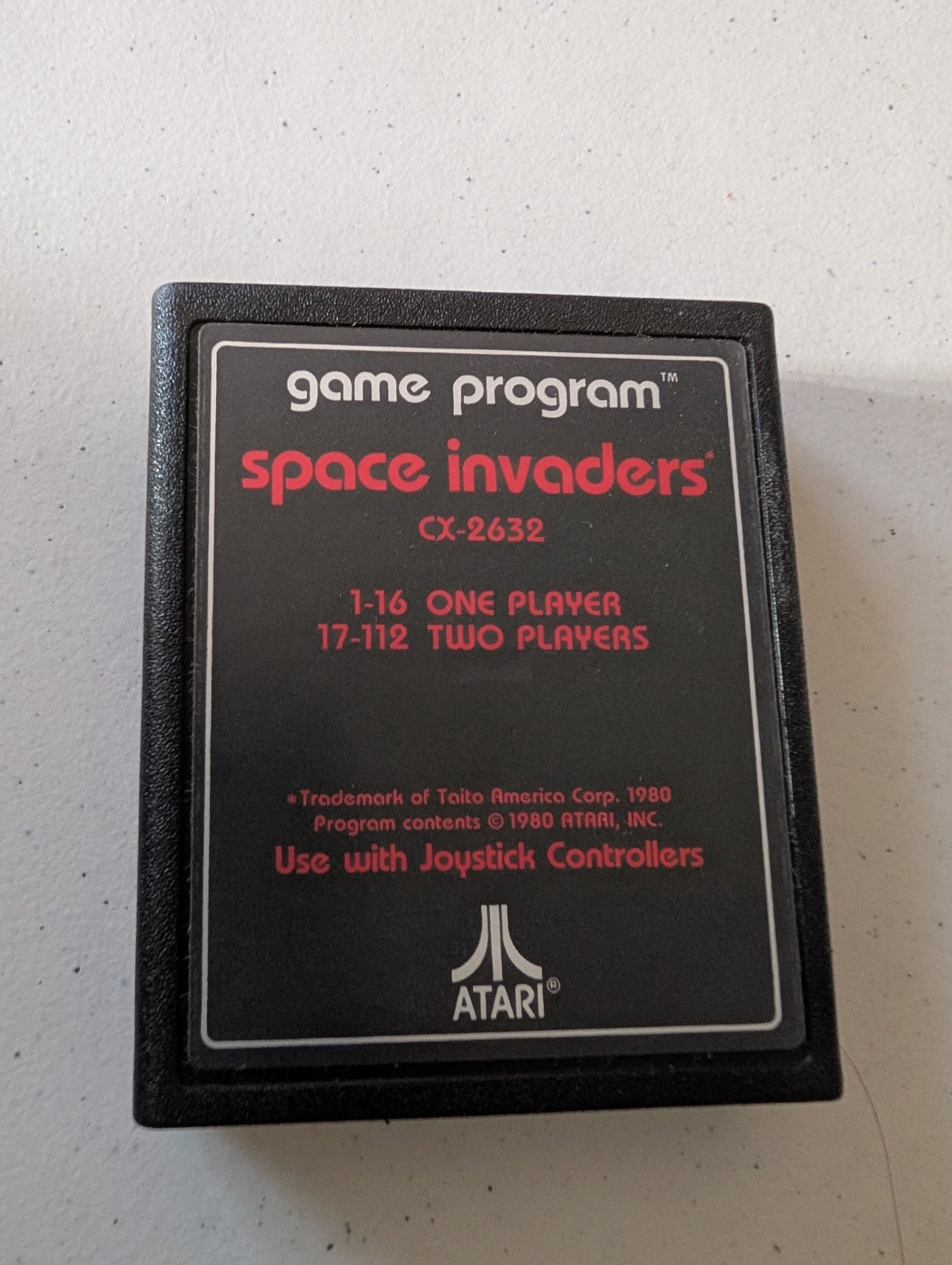 Vintage 1980 SPACE INVADERS Game Program ATARI Game Cartridge - CX-2632