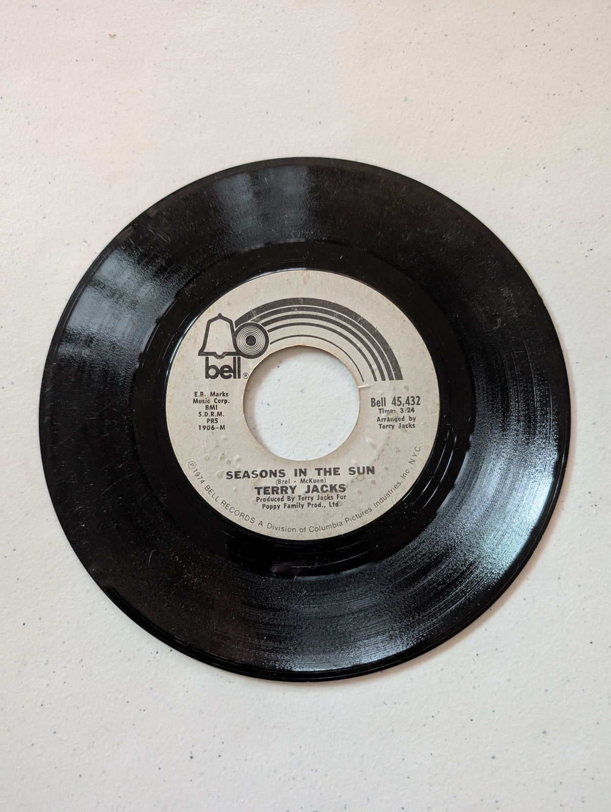 TERRY JACK - SEASONS IN THE SUN - IF YOU GO AWAY(7 in, 45 RPM, Single, Vinyl Record Album)