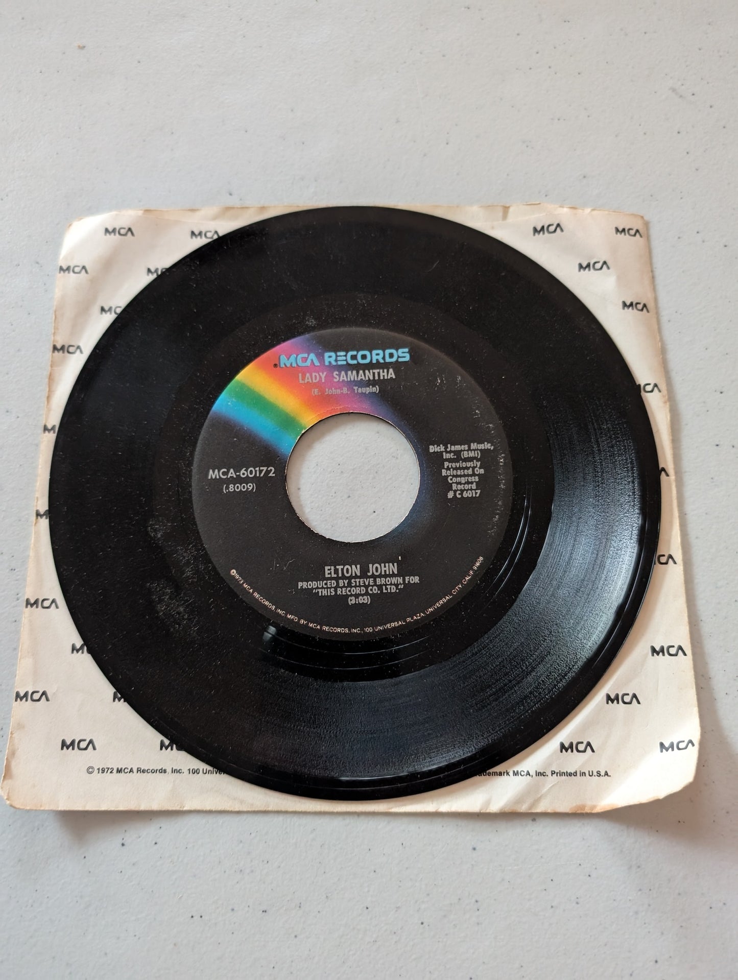 Elton John - Lady Samantha - It's Me That You Need (7 in, 45 RPM, Single, Vinyl Record Album)