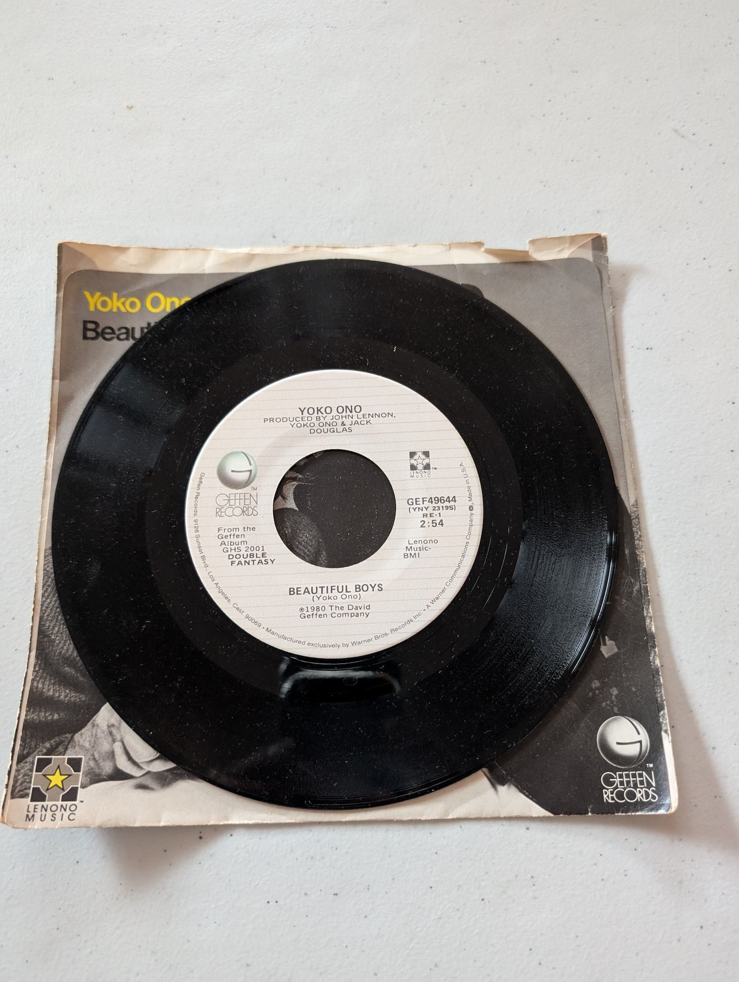 John Lennon Yoko Ono Woman Beautiful Boys Original 1981 GEF49644(7 in, 45 RPM, Single, Vinyl Record Album)