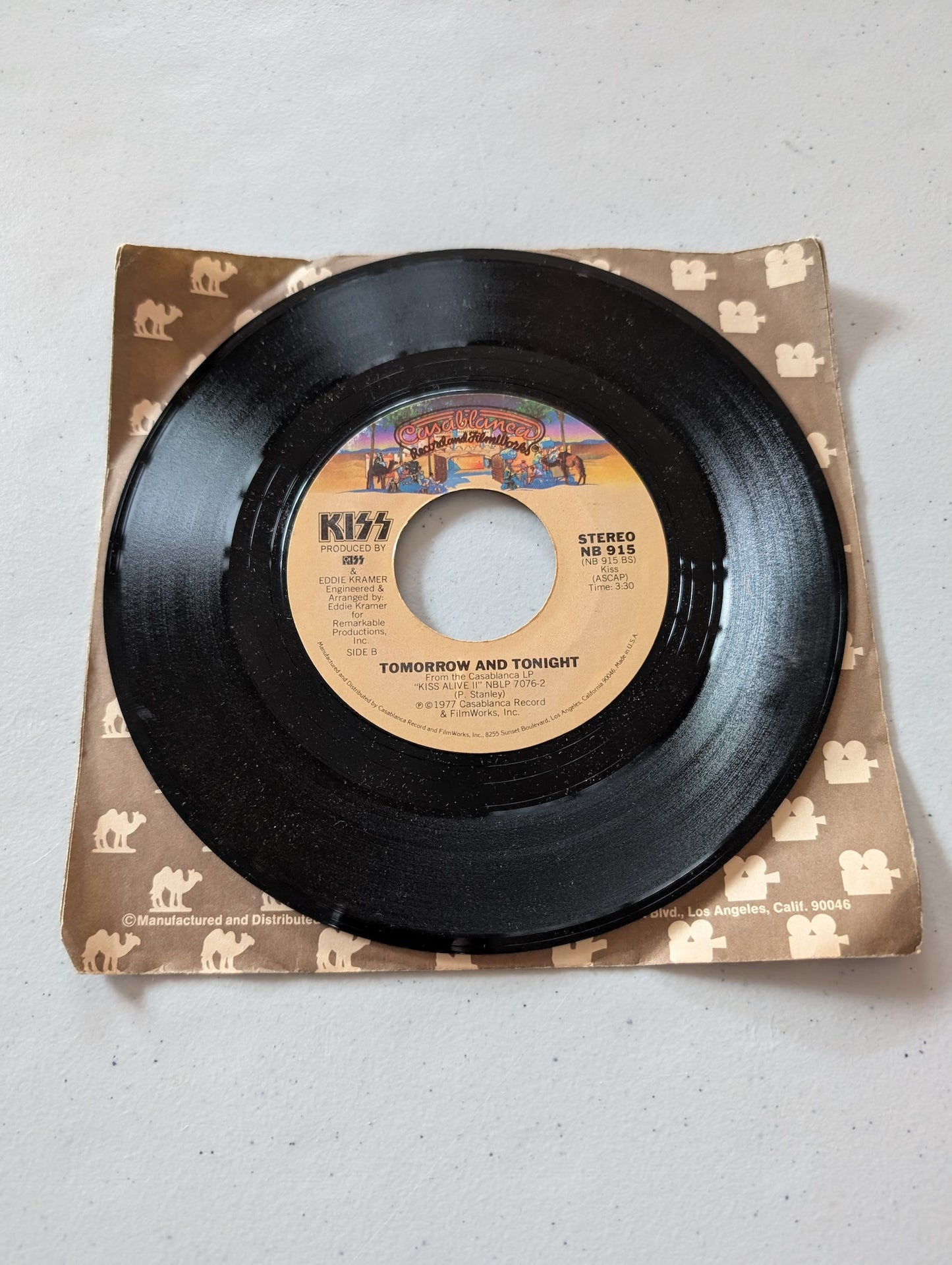 KISS Rocket Ride - Tomorrow Tonight NB 915 (7 in, 45 RPM, Single, Vinyl Record Album)