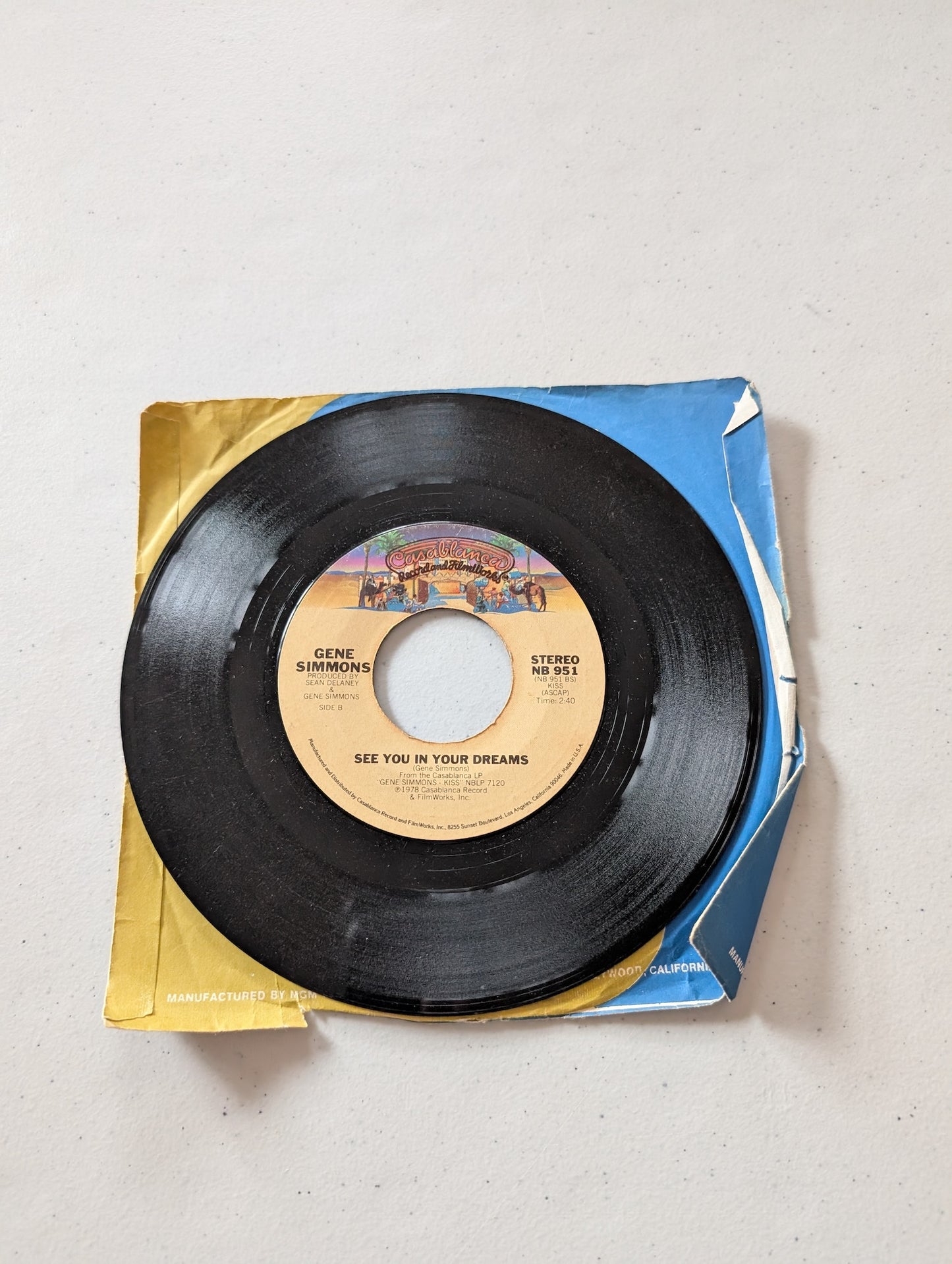 Gene Simmons ( Kiss ) Radioactive - See You In Your Dreams Casablanca 1978(7 in, 45 RPM, Single, Vinyl Record Album)