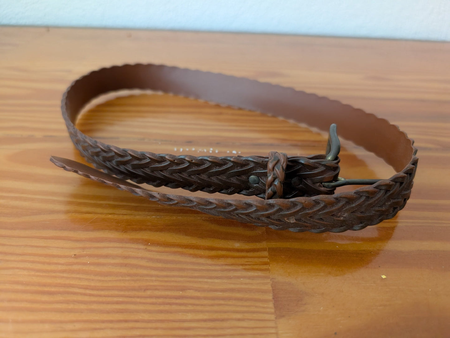 Braided Leather Belt from Unknown - Apparel / Accessories (Leather, Metal Belt, Casual, Bohemian, Brown)