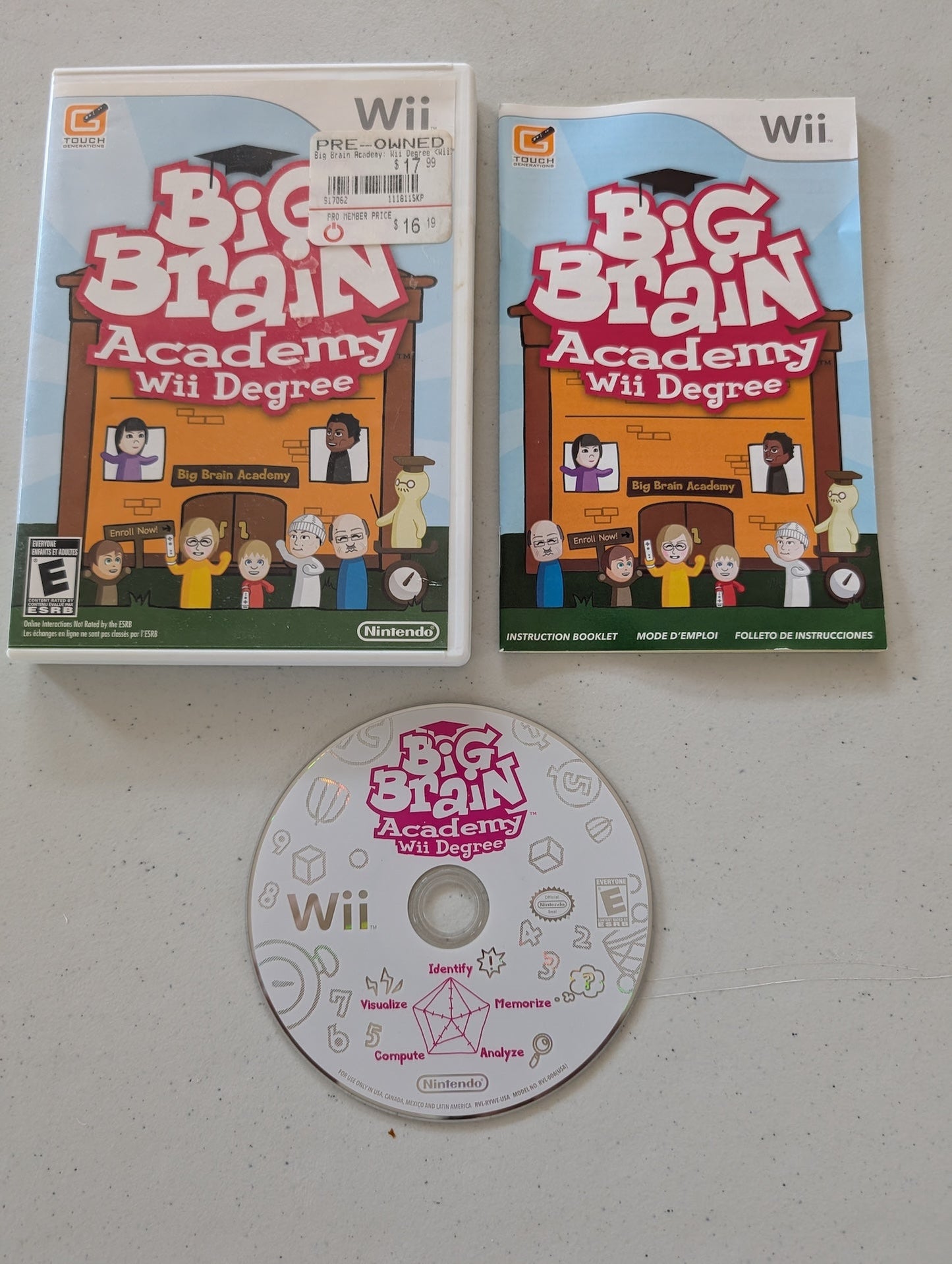 Nintendo Wii - Big Brain Academy Wii Degree Complete With Manual