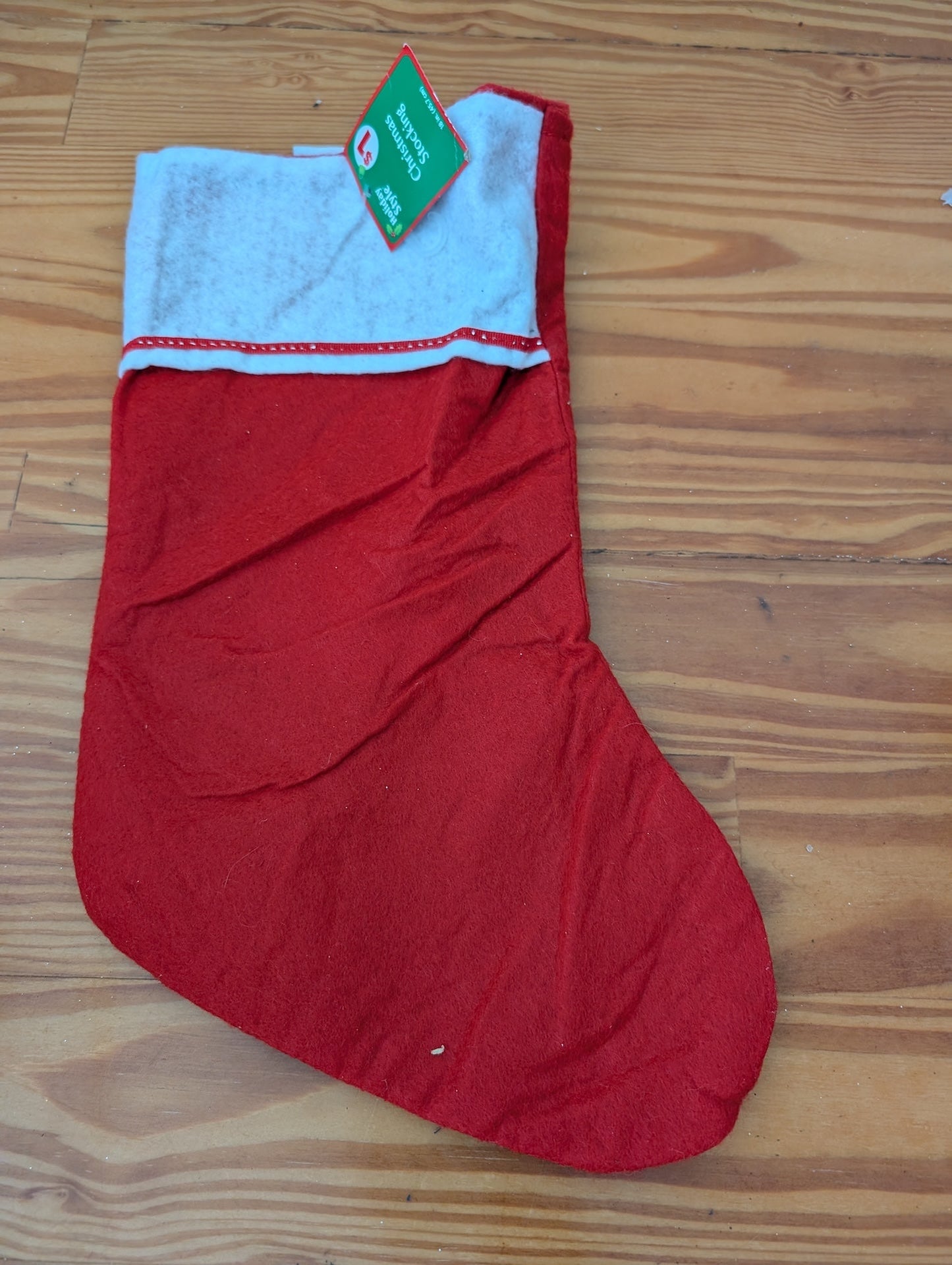 Christmas Stocking from Holiday Style - Linens (Felt Stocking, Traditional Kids, Red, White)