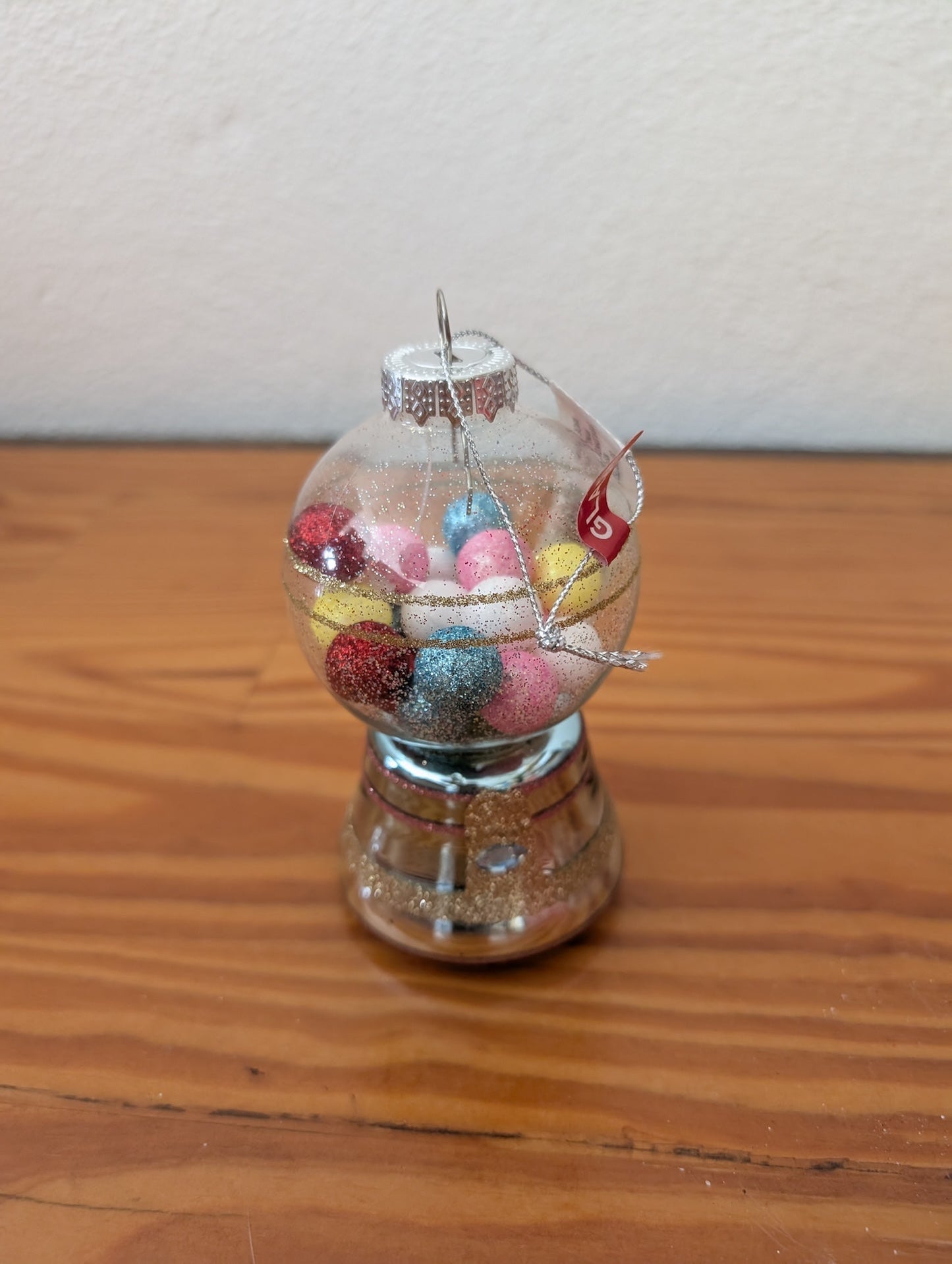 Gumball Machine Ornament from Unknown - Ornaments (Glass, Metal, Pom-poms Ornament, Whimsical, Kitsch, Kids, Clear, Silver, Multicolor)