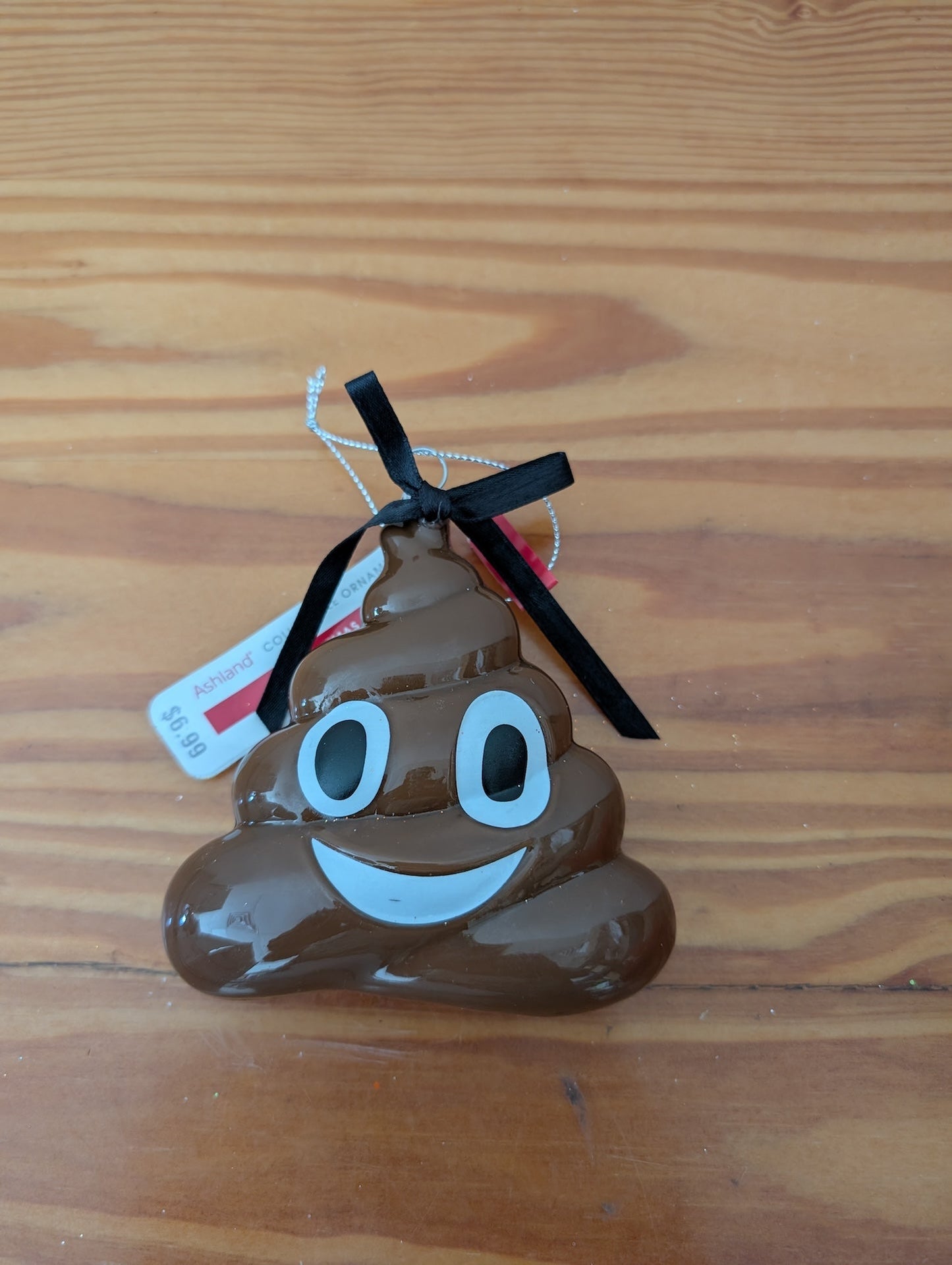 Poop Emoji Ornament from Ashland - Ornaments (Plastic or Resin Ornament, Novelty, Whimsical, Brown, White, Black)