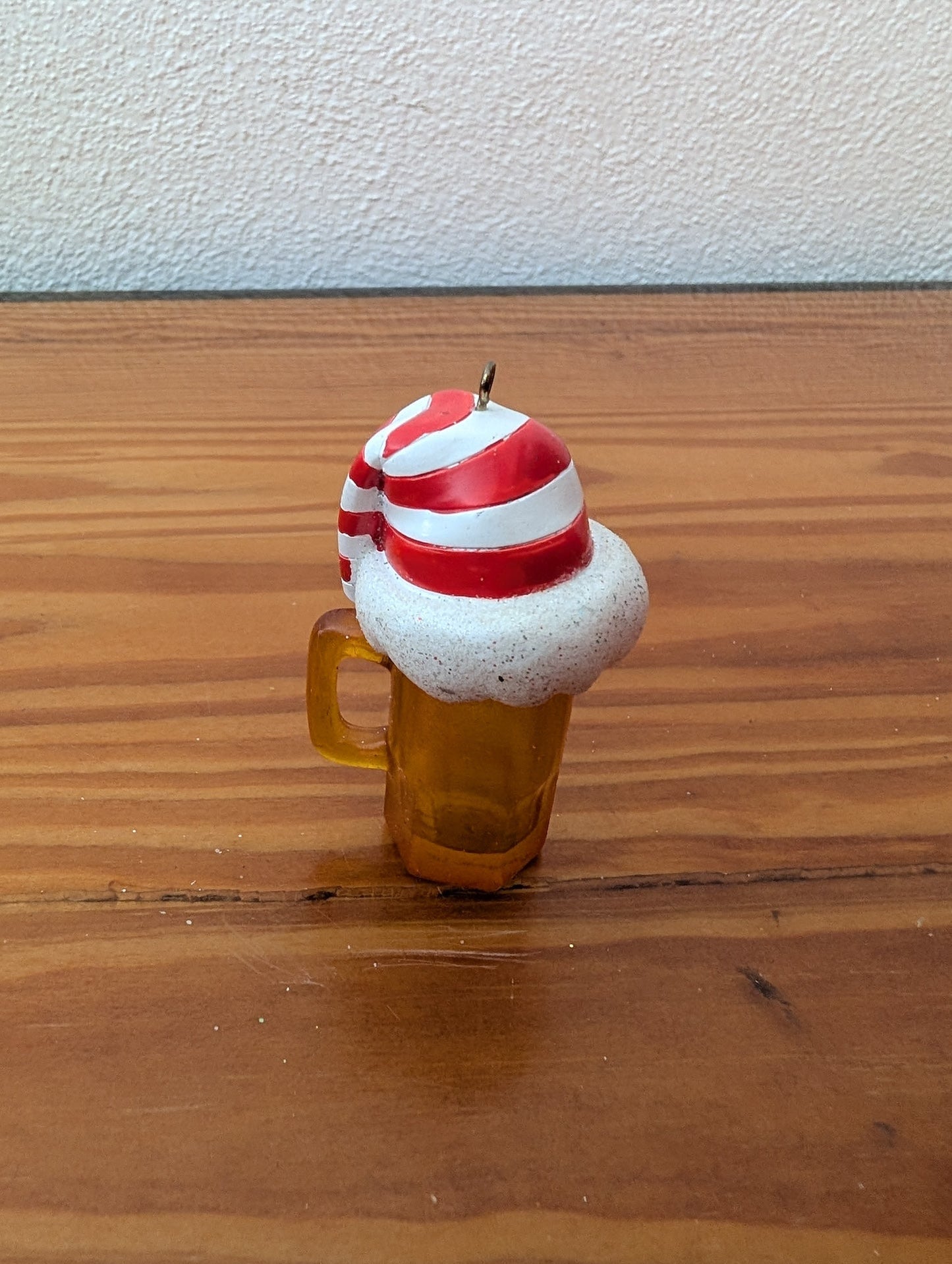Santa Hat Beer Mug Ornament from Unknown - Ornaments (Resin or Plastic Ornament, Novelty, Yellow, White, Red)
