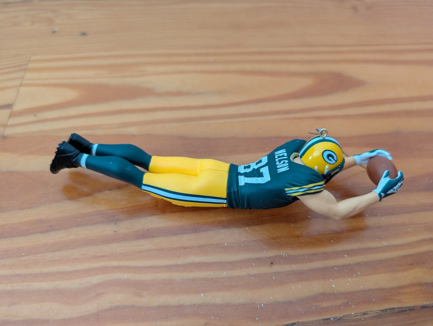 Jordy Nelson Diving Catch Ornament from Unknown - Ornaments (Resin or Plastic Ornament, Sports-themed, Green, Yellow, White)