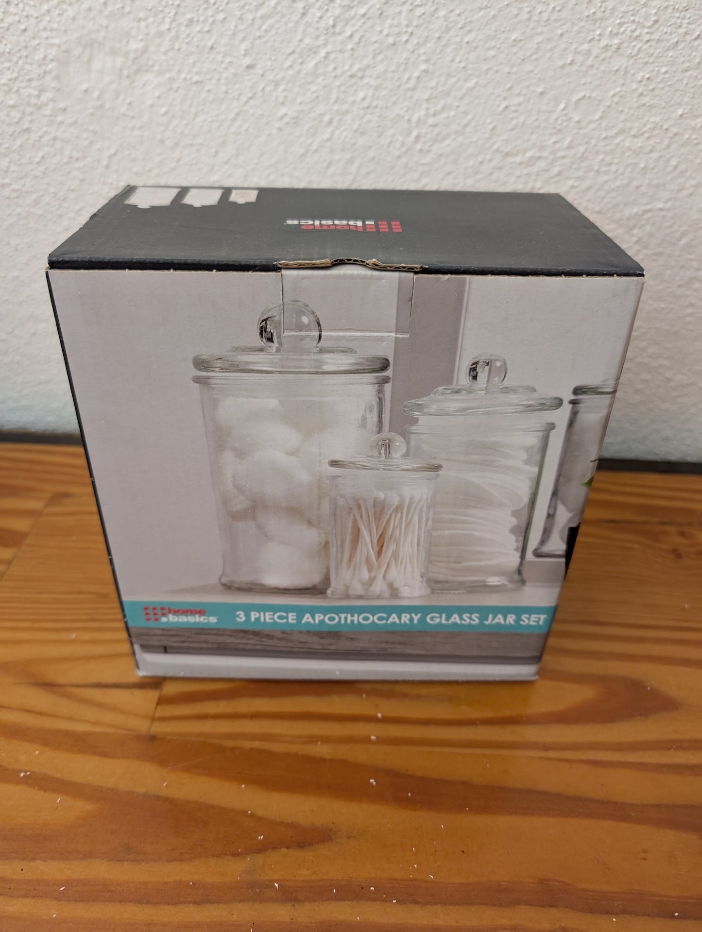 3 Piece Apothecary Glass Jar Set from Home Basics - Home Goods (Glass Apothecary Jars, Bathroom, Classic, Farmhouse, Clear)