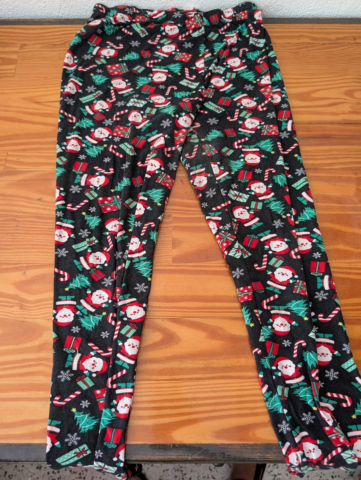 Santa Claus Christmas Fleece Pajama Pants from Unbranded - Apparel (Fleece (Polyester) Pajama Pants, Christmas, Holiday, Black, Red, White, Green)