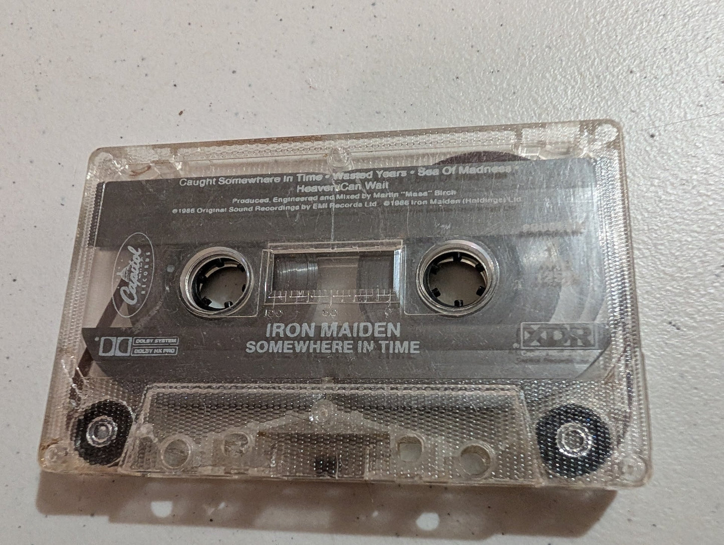 IRON MAIDEN SOMEWHERE IN TIME CASSETTE TAPE XDR DOLBY 1986 USA CAPITOL 4XJ 12524 - cassette only