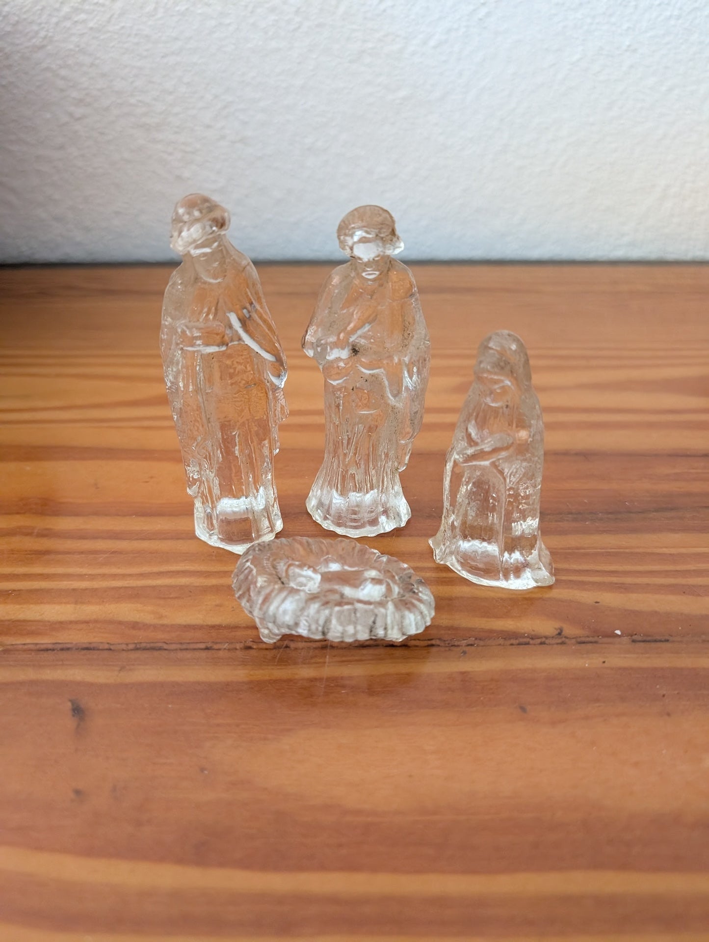 Miniature Glass Nativity Set from Unknown - Holiday Decor (Glass Nativity Set, Religious, Minimalist, Traditional, Clear)
