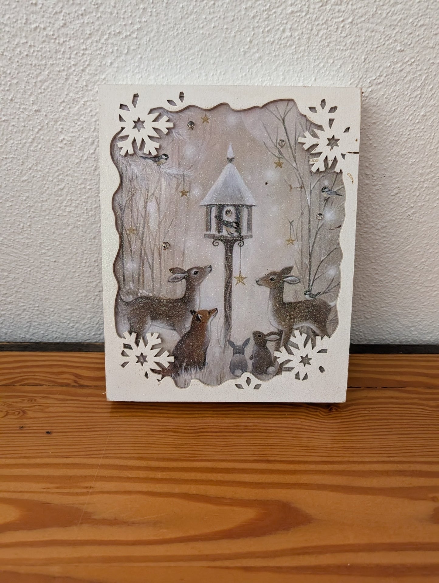 Winter Woodland Shadow Box from Unknown - Holiday Decor (Wood or MDF, Paper, LED Lighted Decor, Woodland, Rustic, Winter, White, Brown, Grey)