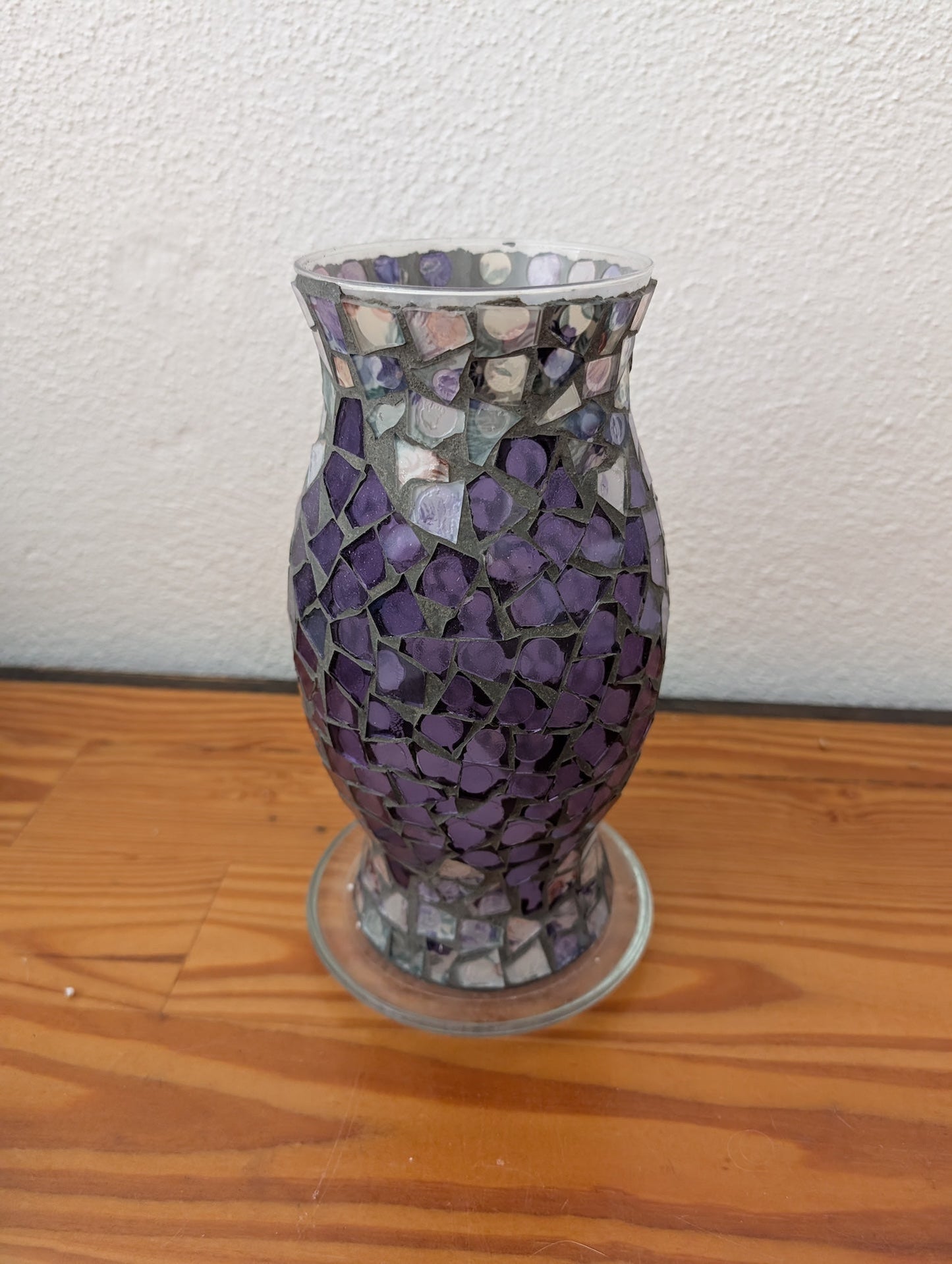 Purple Mosaic Vase from Unknown - Home Decor (Glass, Grout Vase, Bohemian, Eclectic, Purple, Iridescent)