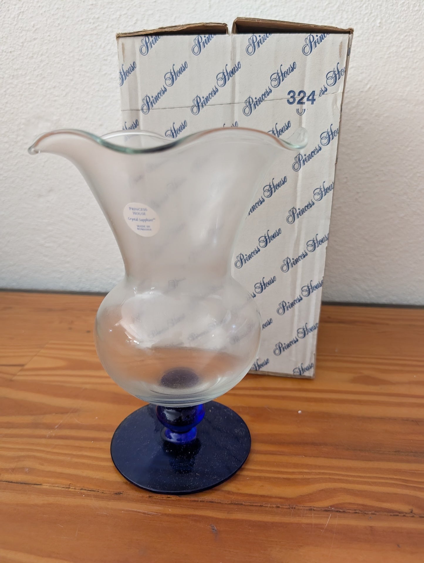 "Vienna" Crystal Bud Vase #324 from Princess House - Glassware (Crystal Bud Vase, Traditional, Elegant, Clear, Cobalt Blue)