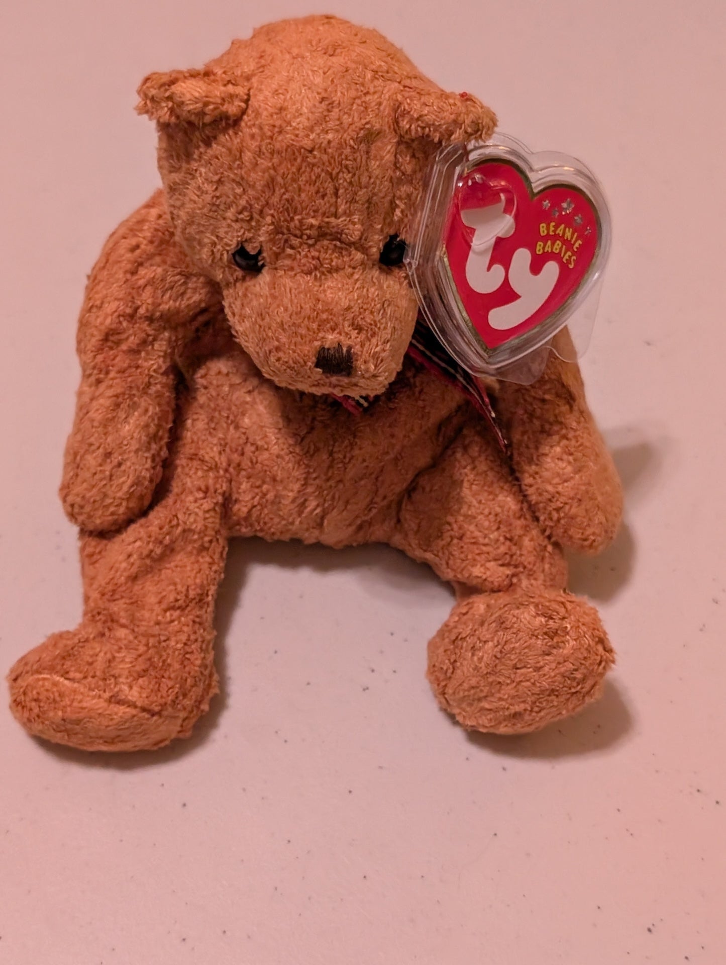 Fuzz the Bear - Ty Beanie Baby (Brown, 1999, Plush Toy, Stuffed Animal, MWMT, Vintage, Retired)