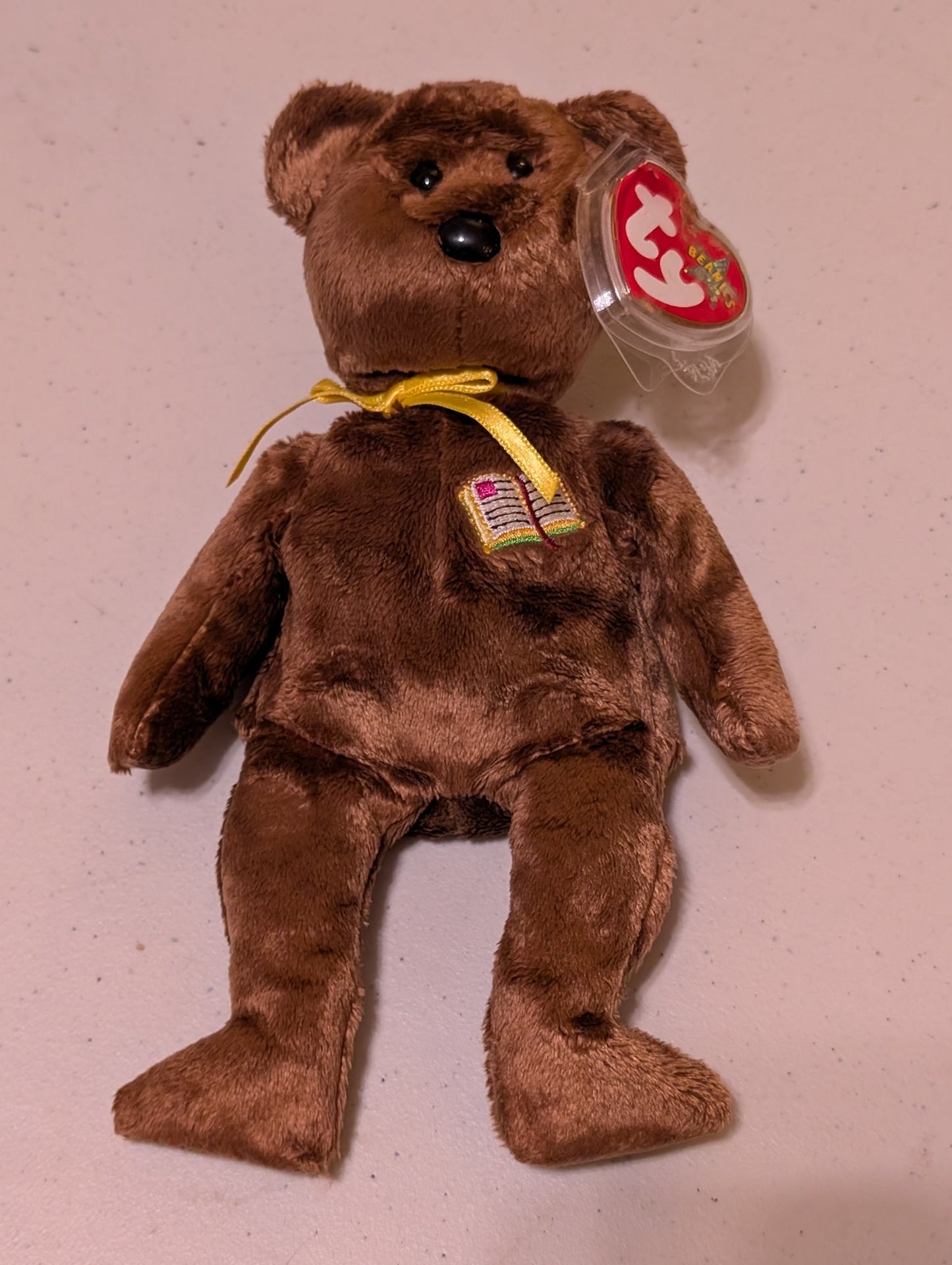 Professor the Bear - Ty Beanie Baby (Brown, 2002, Plush Toy, Stuffed Animal, MWMT, Vintage, Retired)