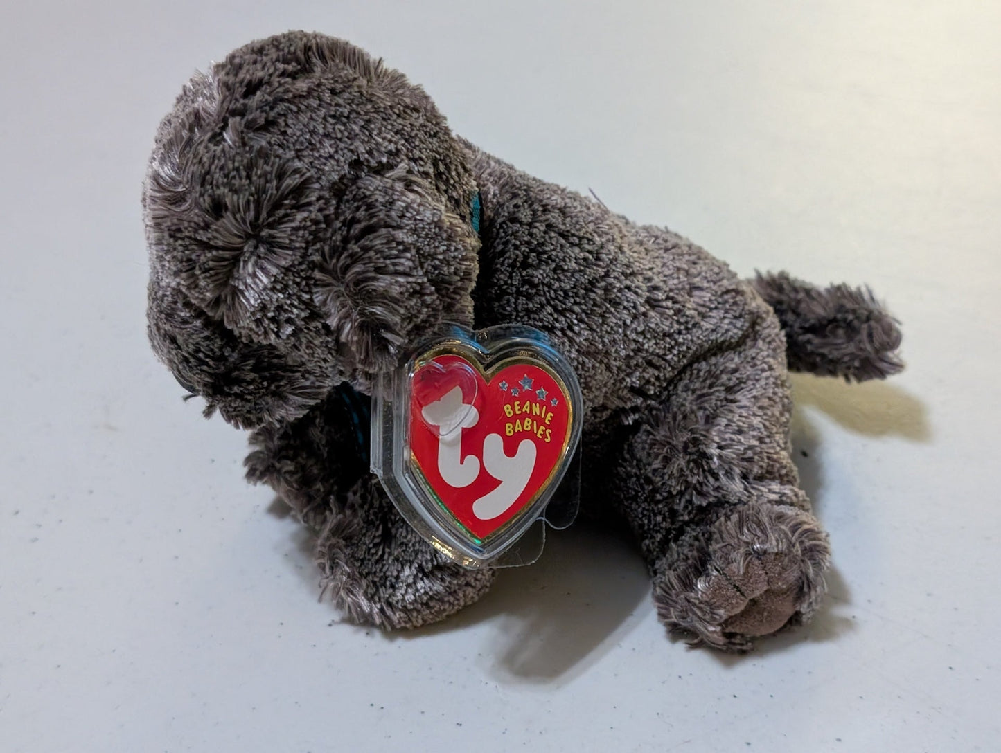 Frisbee the Dog - Ty Beanie Baby (Gray, 2001, Plush Toy, MWMT, Stuffed Animal, Vintage, Retired, Plushie)