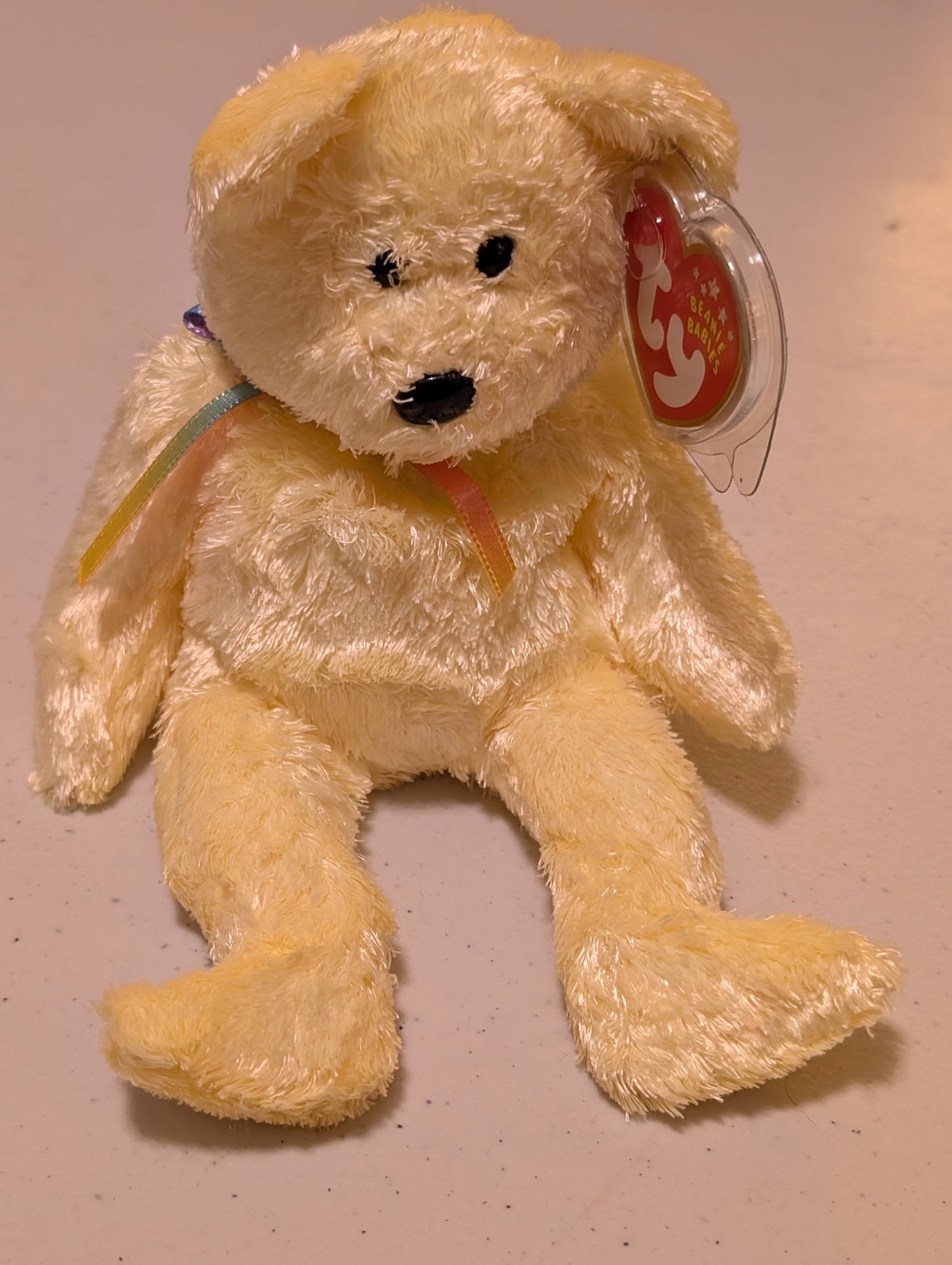 Sherbet the Bear - Ty Beanie Baby (Yellow, 2001, Plush Toy, MWMT, Stuffed Animal, Vintage, Retired, Plushie)