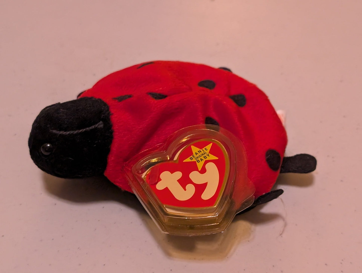 Lucky the Ladybug - Ty Beanie Baby (Red, Black, 1995, Plush Toy, MWMT, Stuffed Animal, Vintage, Retired, Plushie)