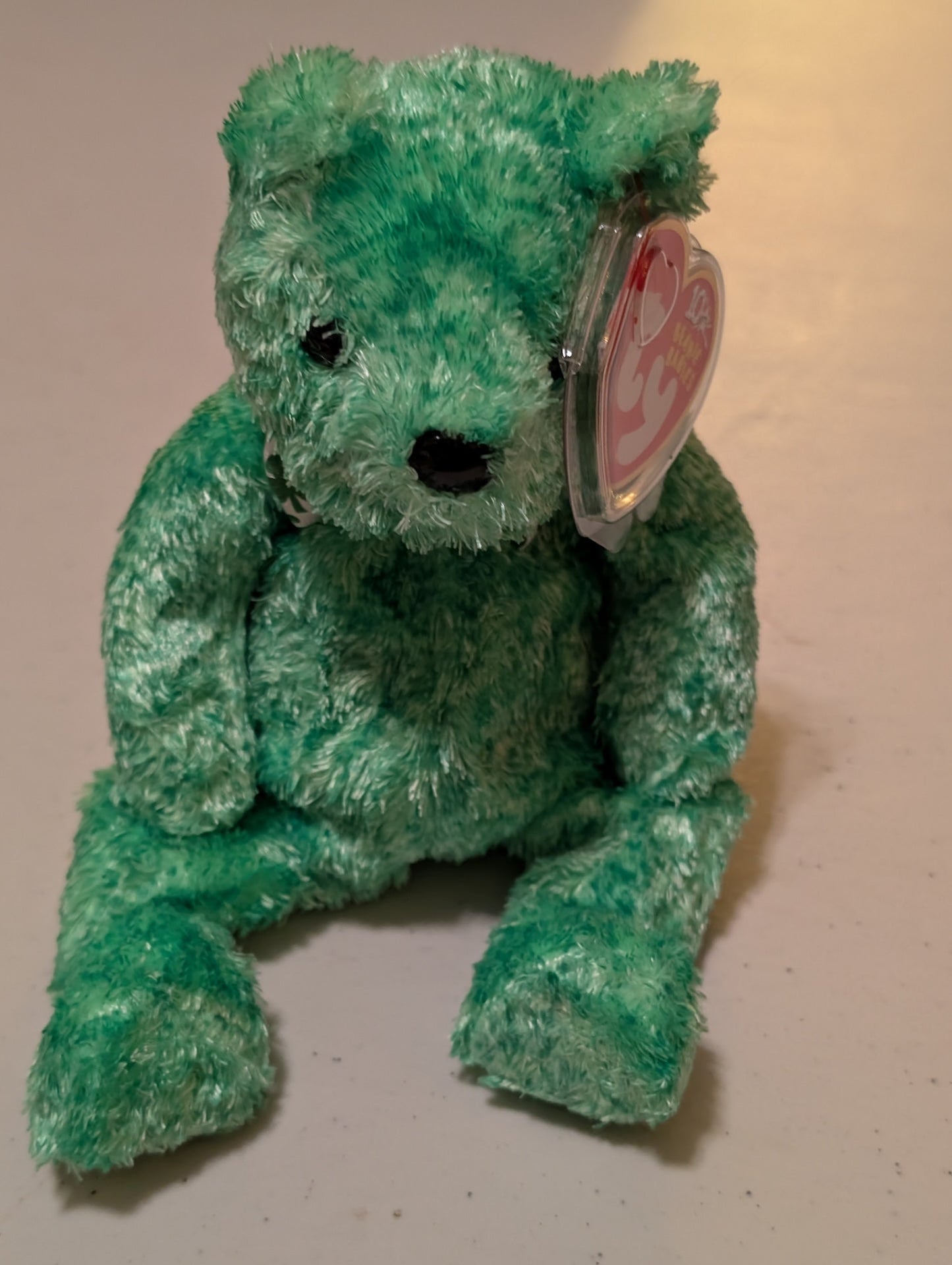 Emerald the Bear - Ty Beanie Baby (Green, 2002, Plush Toy, MWMT, Stuffed Animal, Vintage, Retired, Plushie)