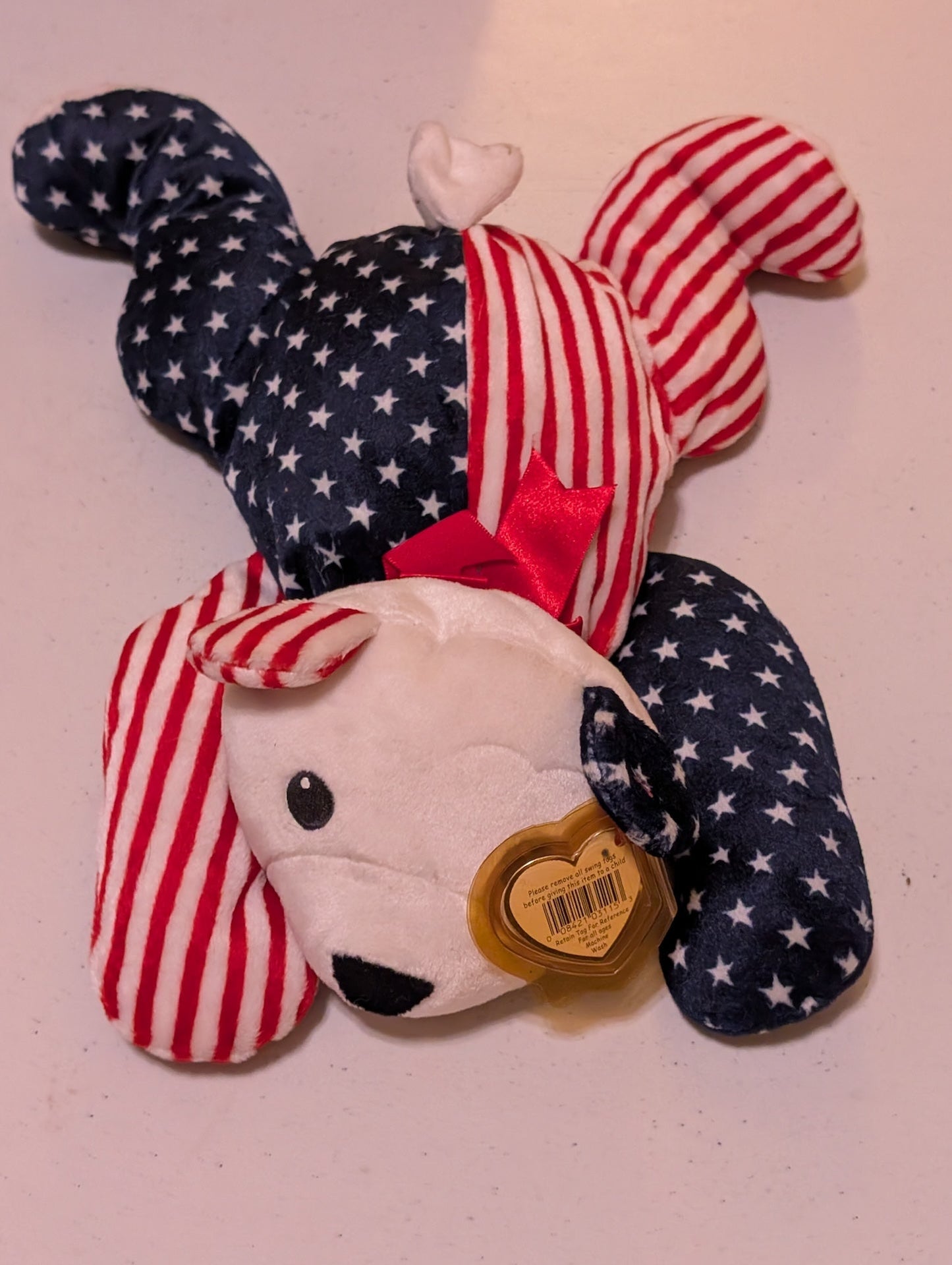 SPARKLER the BEAR PILLOW PAL Vintage 1999 TY Beanie Baby USA Red White Blue 12” (MWMT, Vintage, Retired, with Tag, VTG, Stuffed Animal, Plush, Toy)