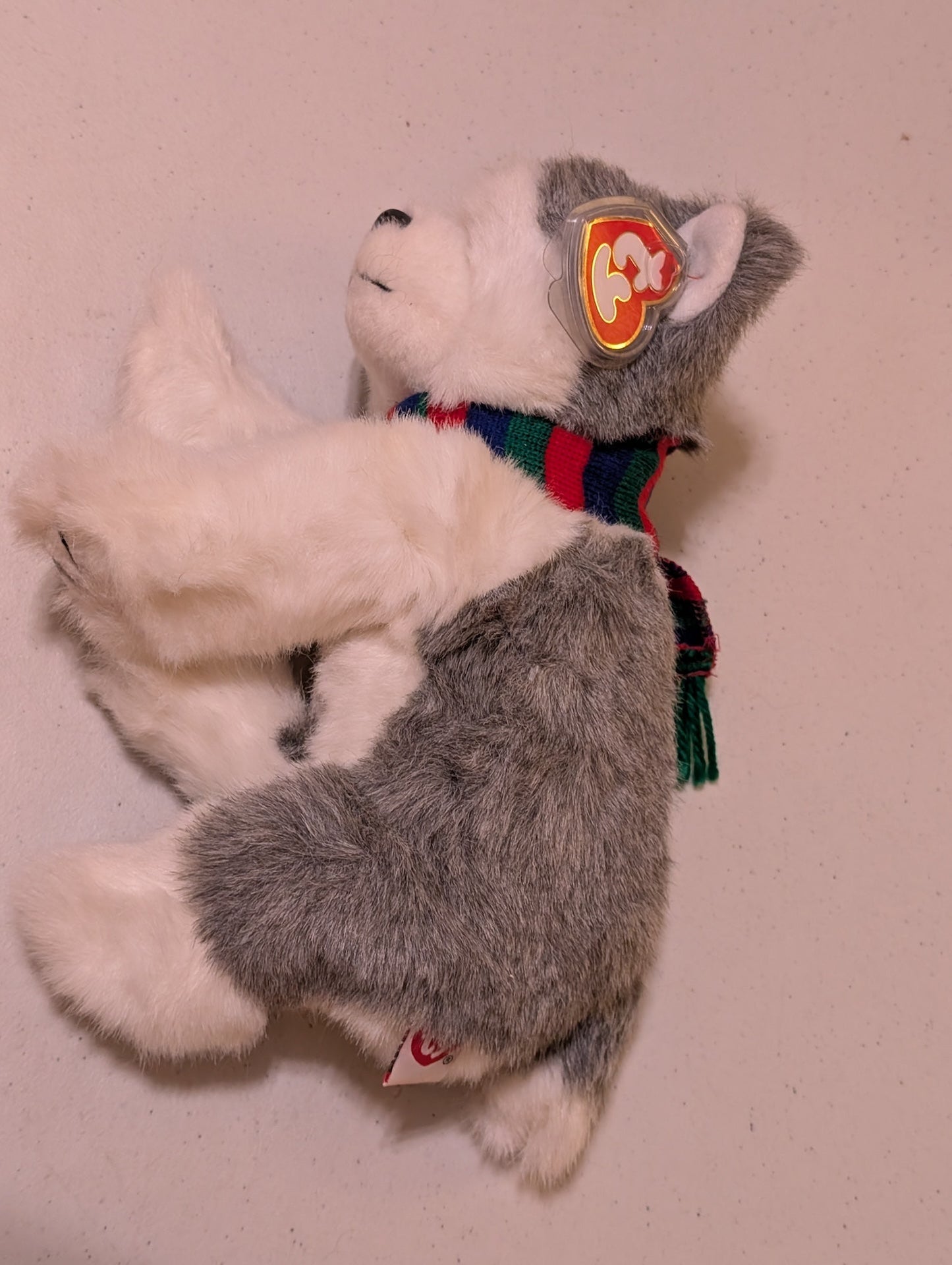 Sleds The Husky Dog TY Holiday Baby Beanie Buddy 14" Christmas (MWMT, Vintage, Retired, with Tag, VTG, Stuffed Animal, Plush, Toy)