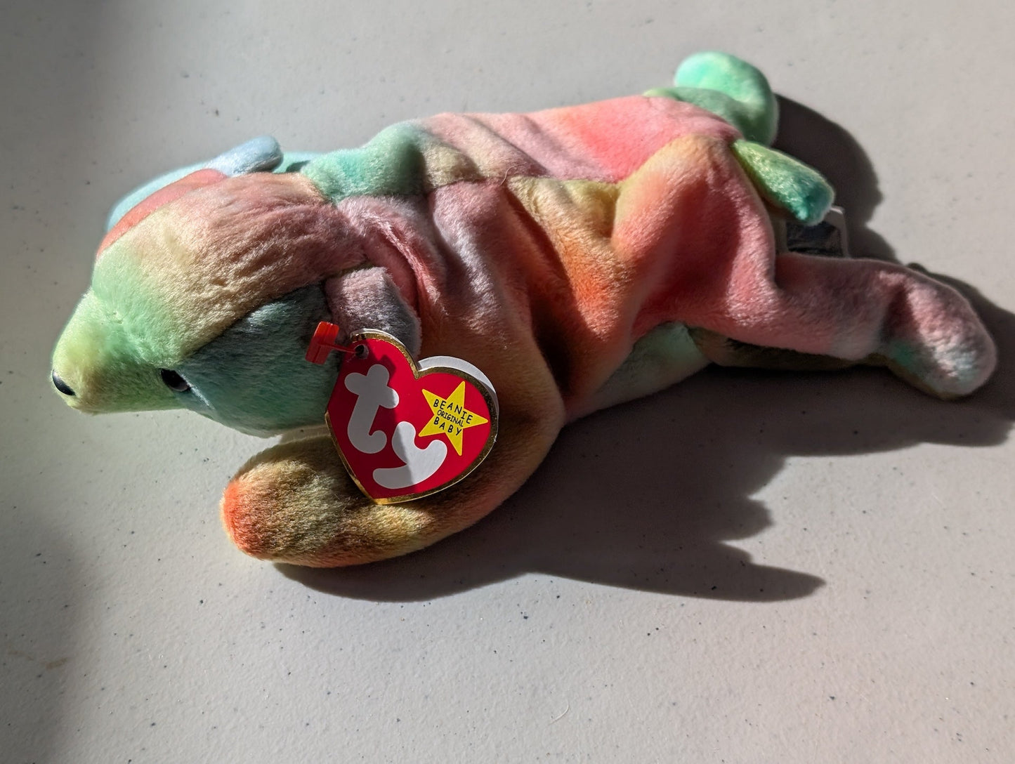 Sammy the Bear- Ty Beanie Baby (Rainbow, 1997, Plushie, Toy, Stuffed Animal, MWMT, Vintage, Retired)
