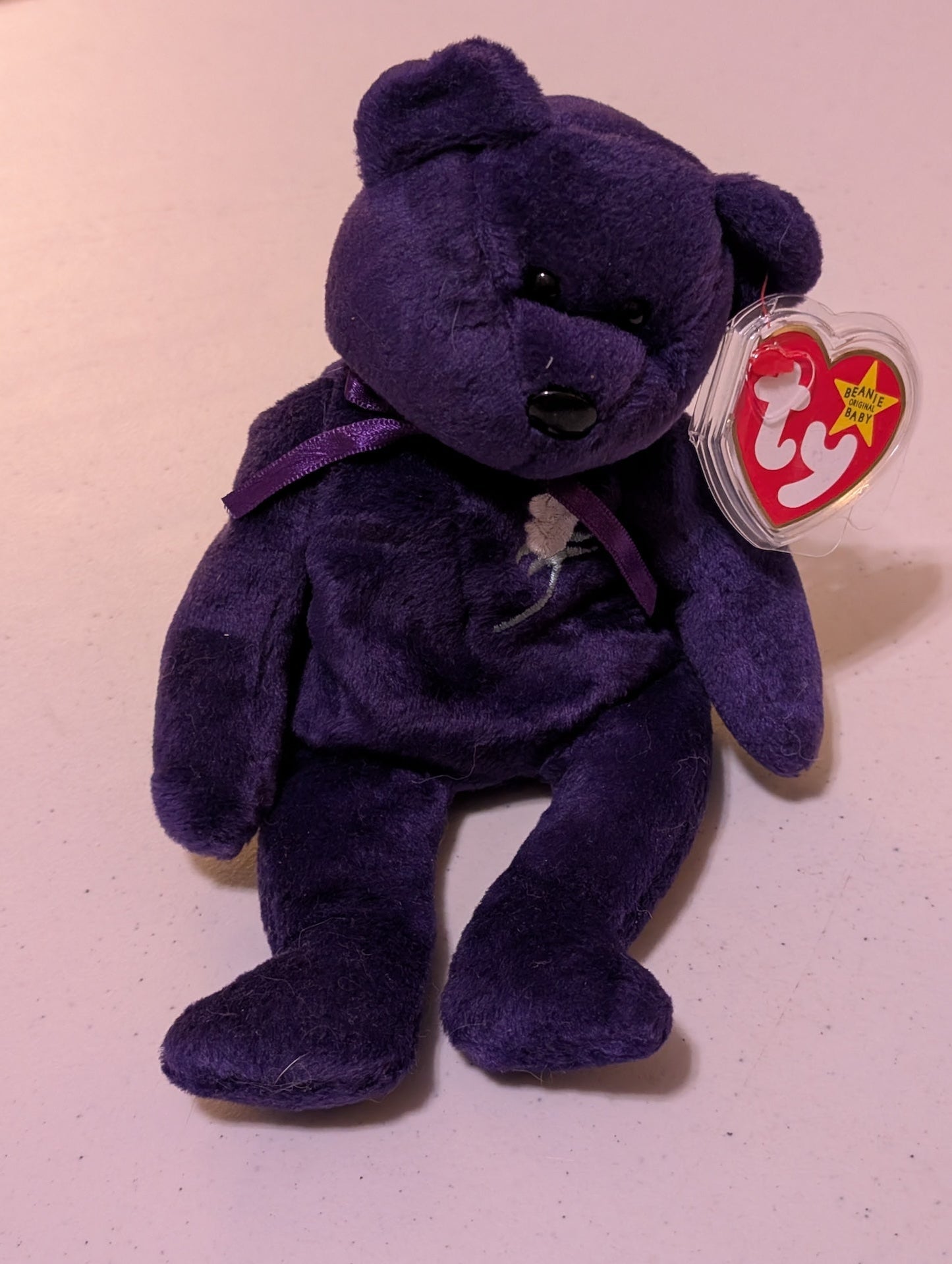 Princess the Bear - Ty Beanie Baby (Purple, 1997, Plushie, Toy, Stuffed Animal, MWMT, Vintage, Retired)