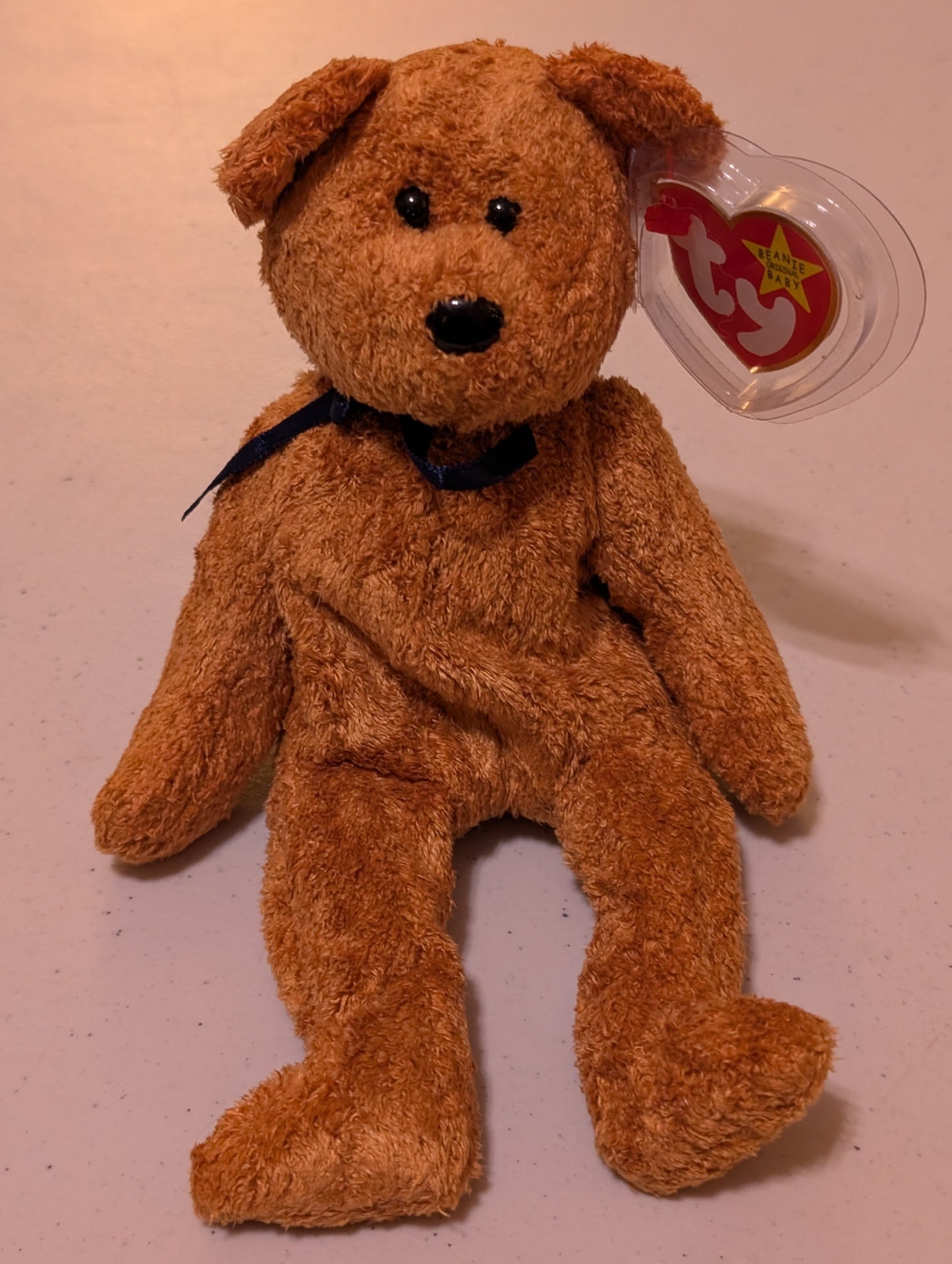 Fuzz the Bear - Ty Beanie Baby (Brown/Tan, 1998, Plushie, Toy, Stuffed Animal, MWMT, Vintage, Retired)