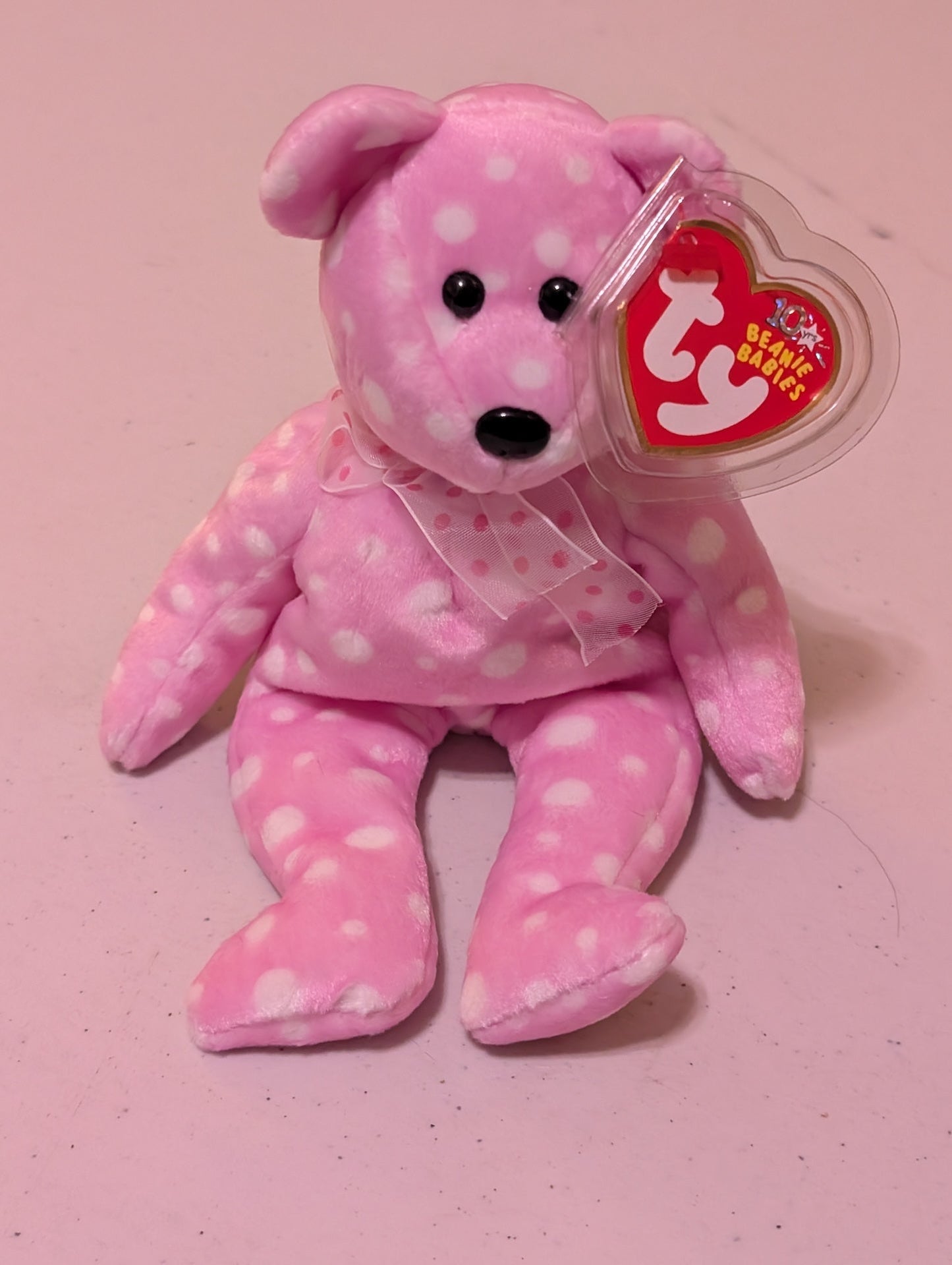 Sweetie the Bear - Ty Beanie Baby (Pink, White, 2001, Plushie, Toy, Stuffed Animal, MWMT, Vintage, Retired)