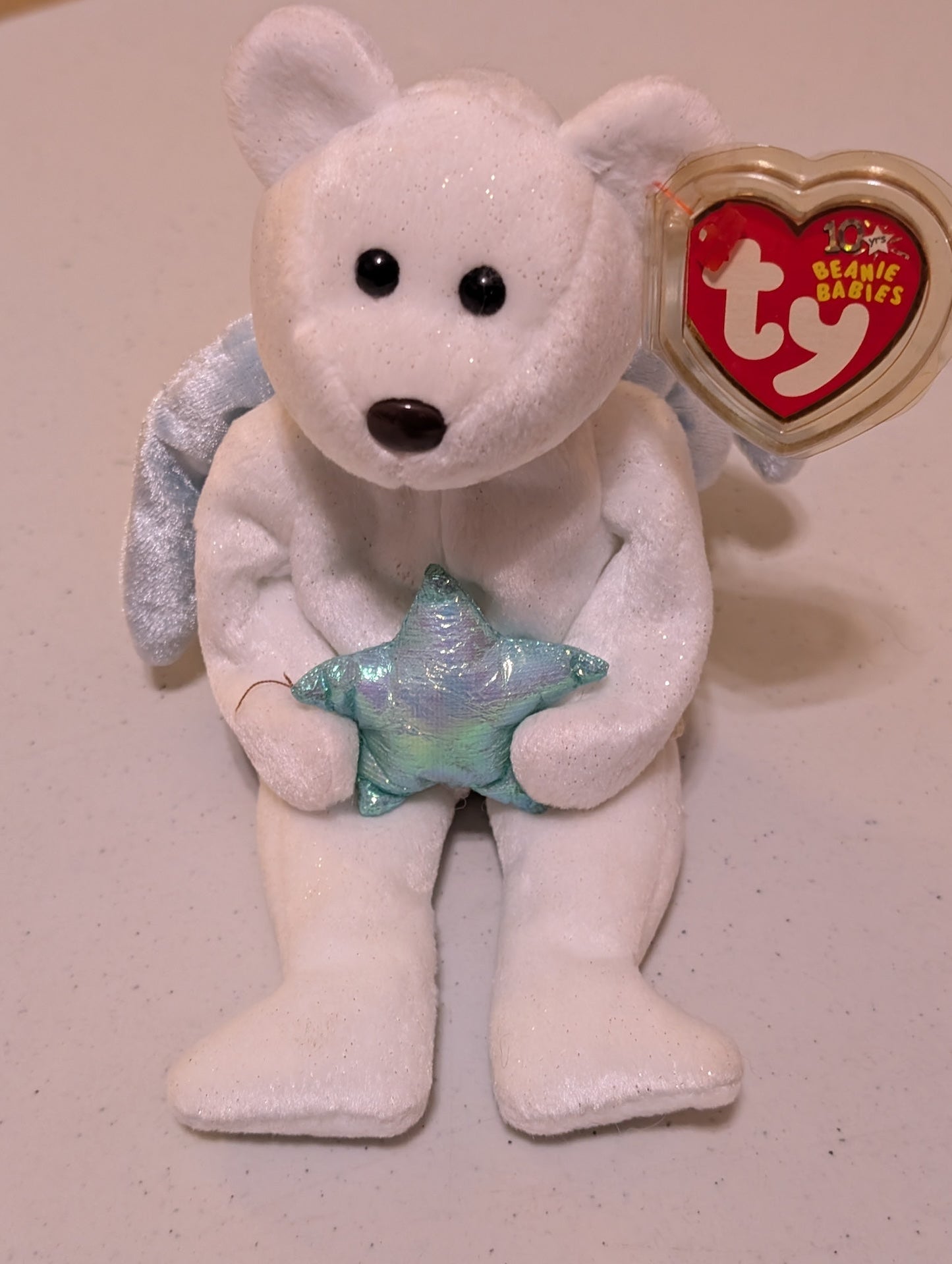 Star the Angel Bear - Ty Beanie Baby (White, 2003, Plushie, Toy, Stuffed Animal, MWMT, Vintage, Retired)