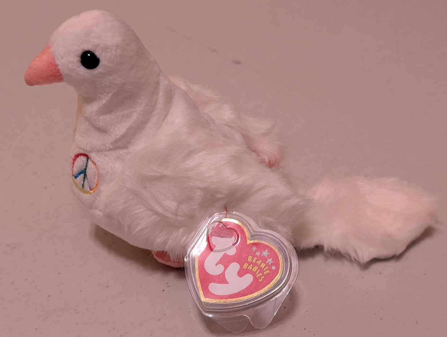 Peace the Dove - Ty Beanie Baby (White, 1996, Plushie, Toy, Stuffed Animal, MWMT, Vintage, Retired)