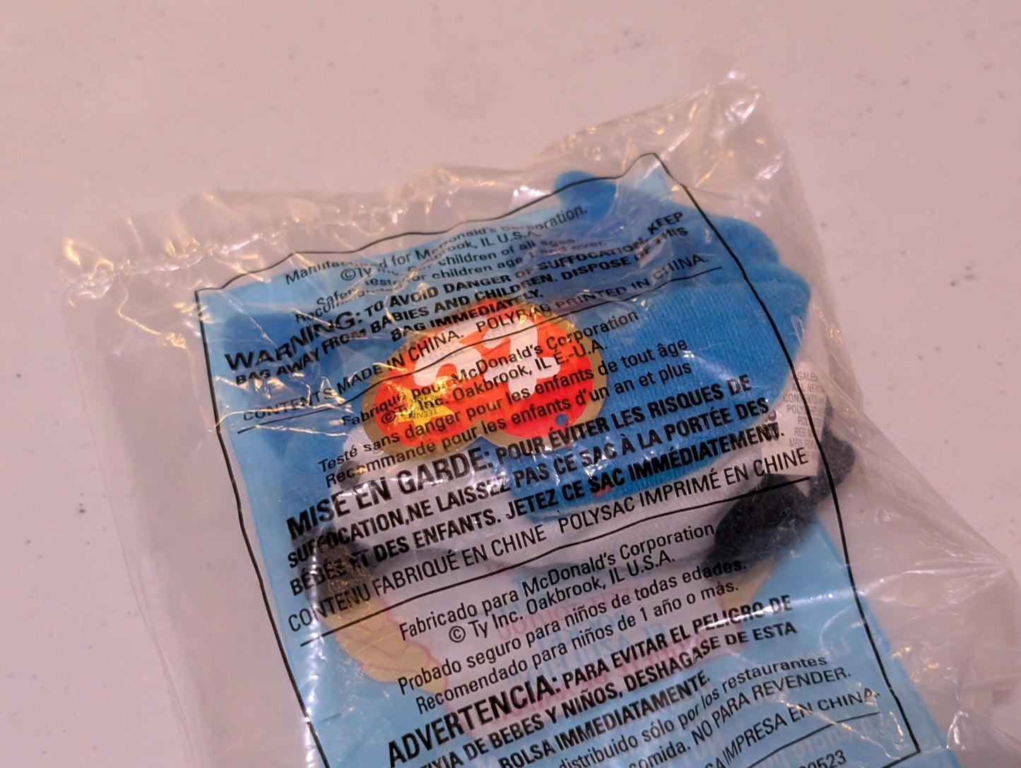 Rocket - McDonald's / Ty Teenie Beanie Baby (Blue, White, 1997, Plush, Toy, Vintage, Stuffed Animal, Retired)