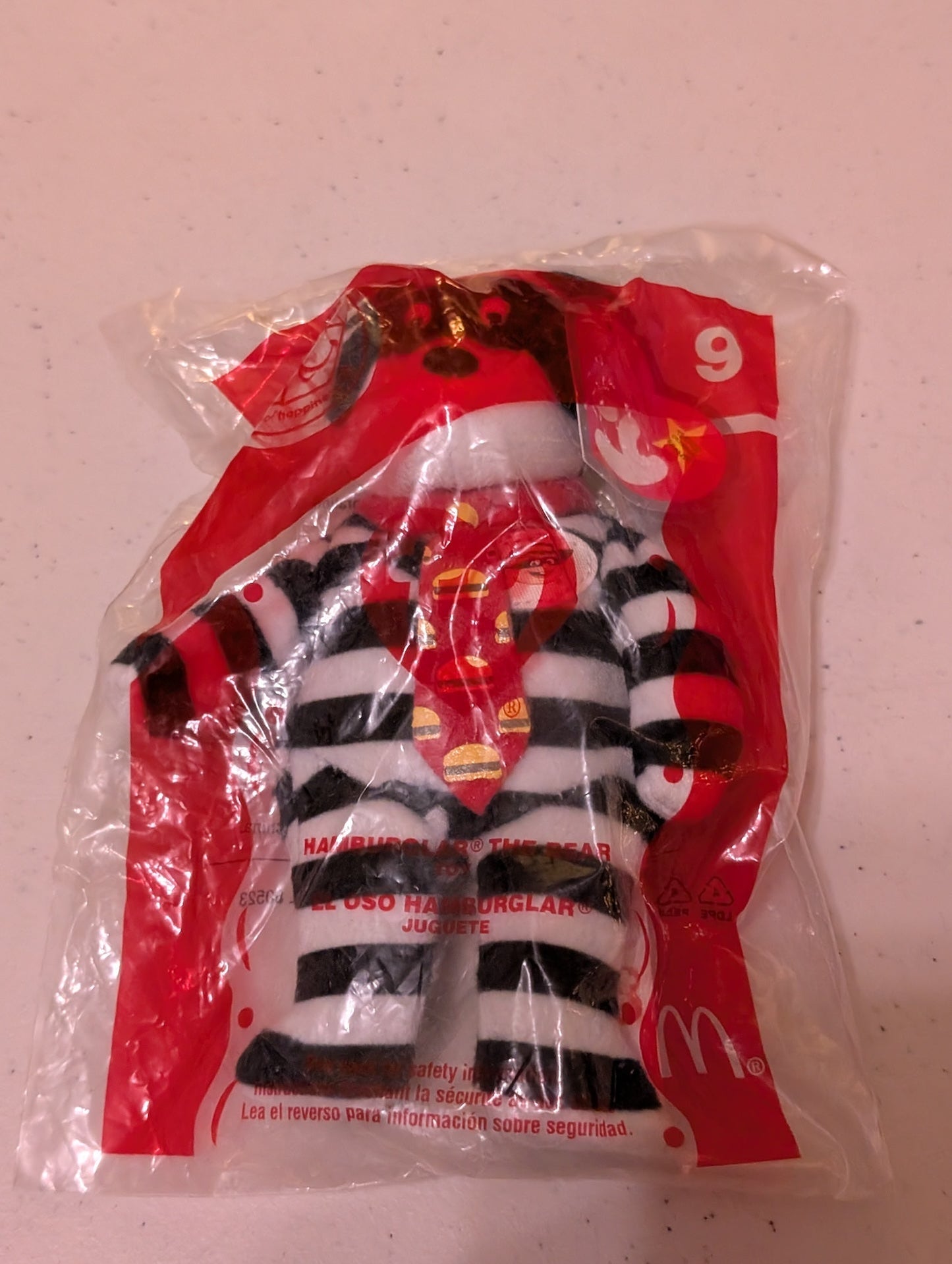 Hamburglar - McDonald's / Ty Teenie Beanie Baby (Black, White, Red, 1999, Plush Toy, Vintage, Stuffed Animal, Retired)